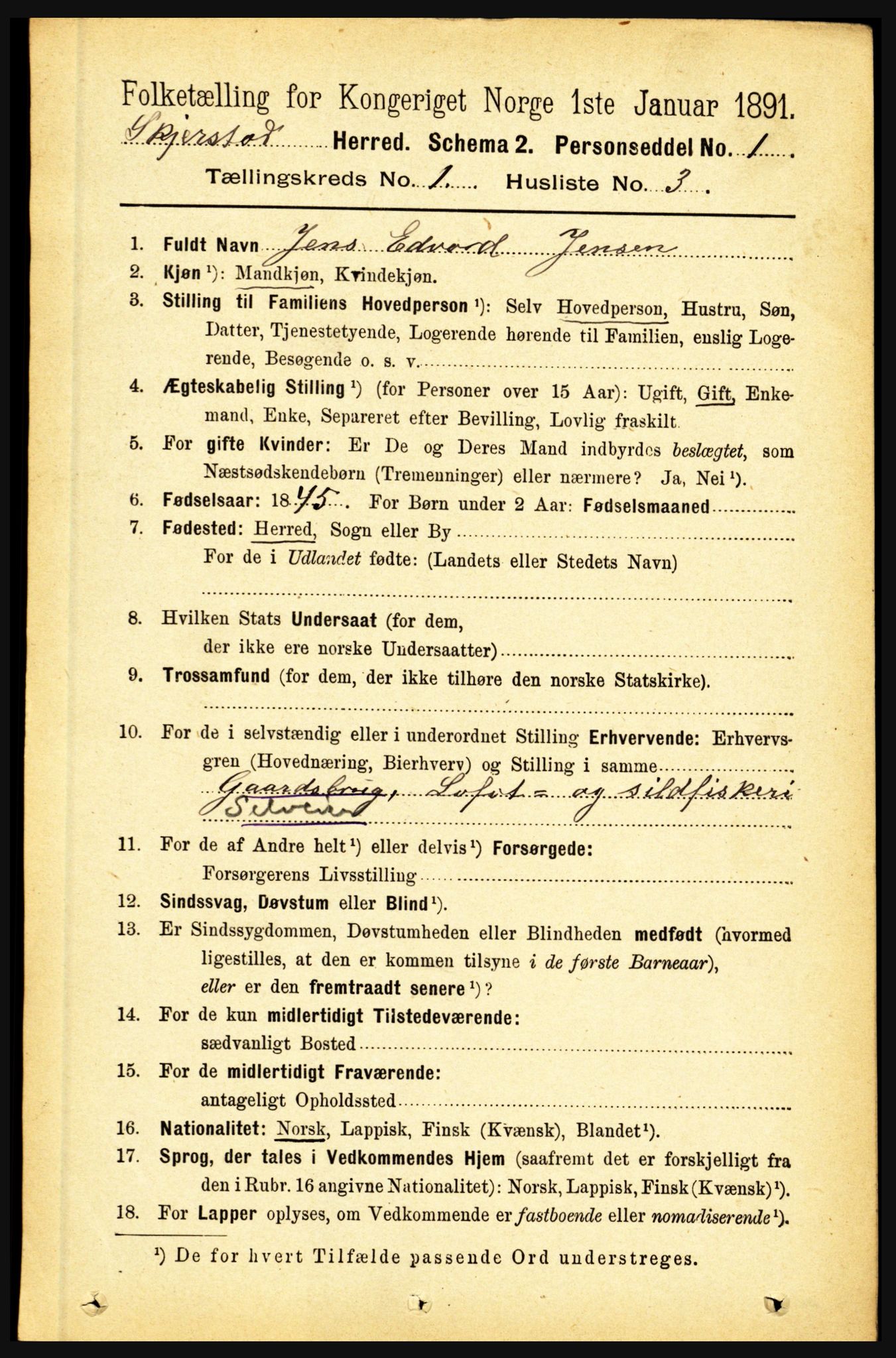 RA, 1891 census for 1842 Skjerstad, 1891, p. 79