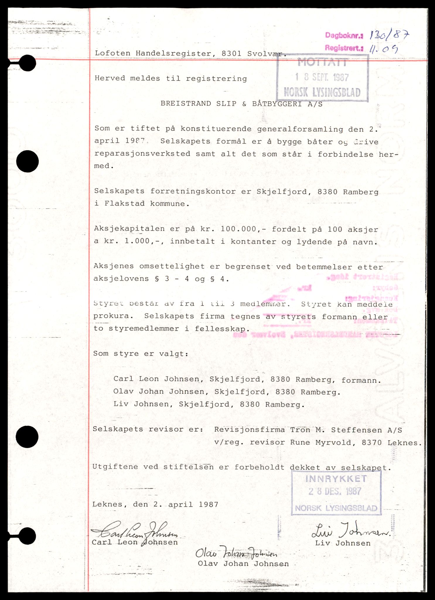 Lofoten sorenskriveri, SAT/A-0017/2/J/Jd/Jdc/L0003: Bilag, B-C, 1944-1990, p. 3