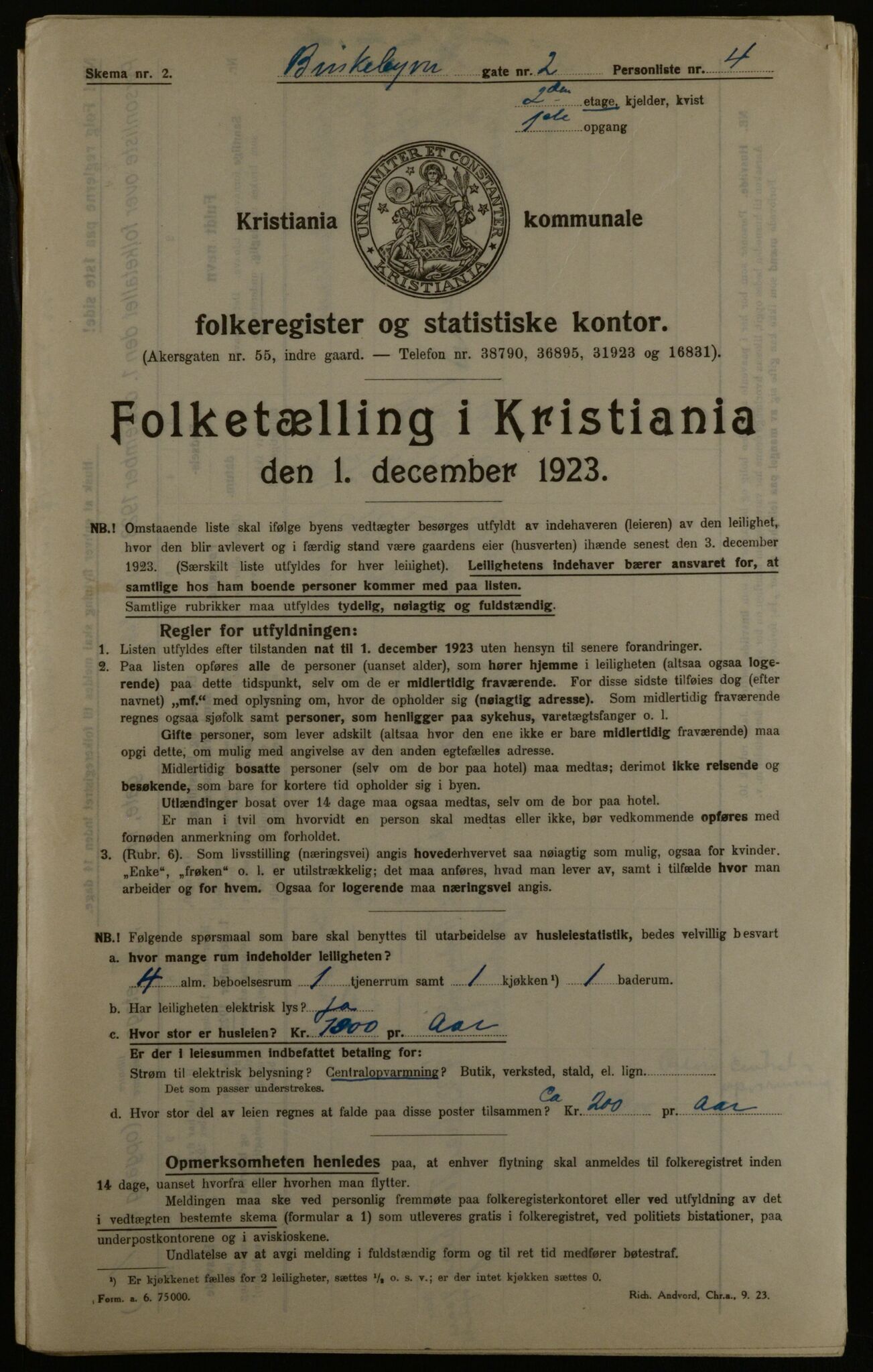 OBA, Municipal Census 1923 for Kristiania, 1923, p. 10207