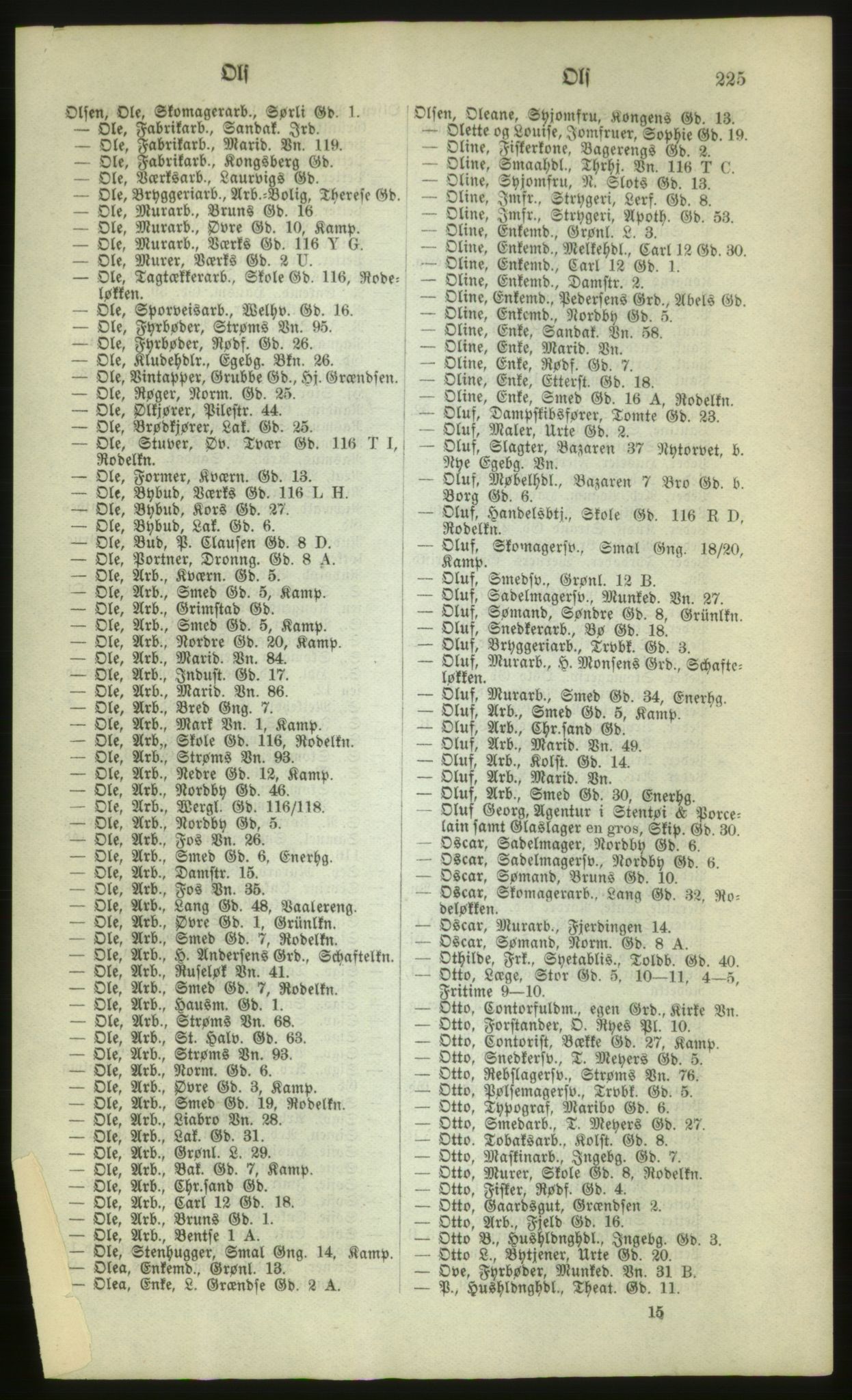 Kristiania/Oslo adressebok, PUBL/-, 1880, p. 225