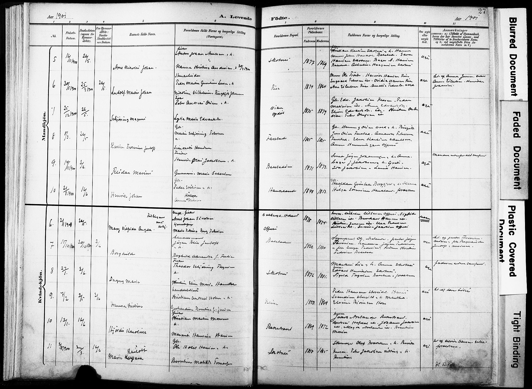 Ministerialprotokoller, klokkerbøker og fødselsregistre - Nordland, AV/SAT-A-1459/881/L1151: Parish register (official) no. 881A04, 1899-1907, p. 27