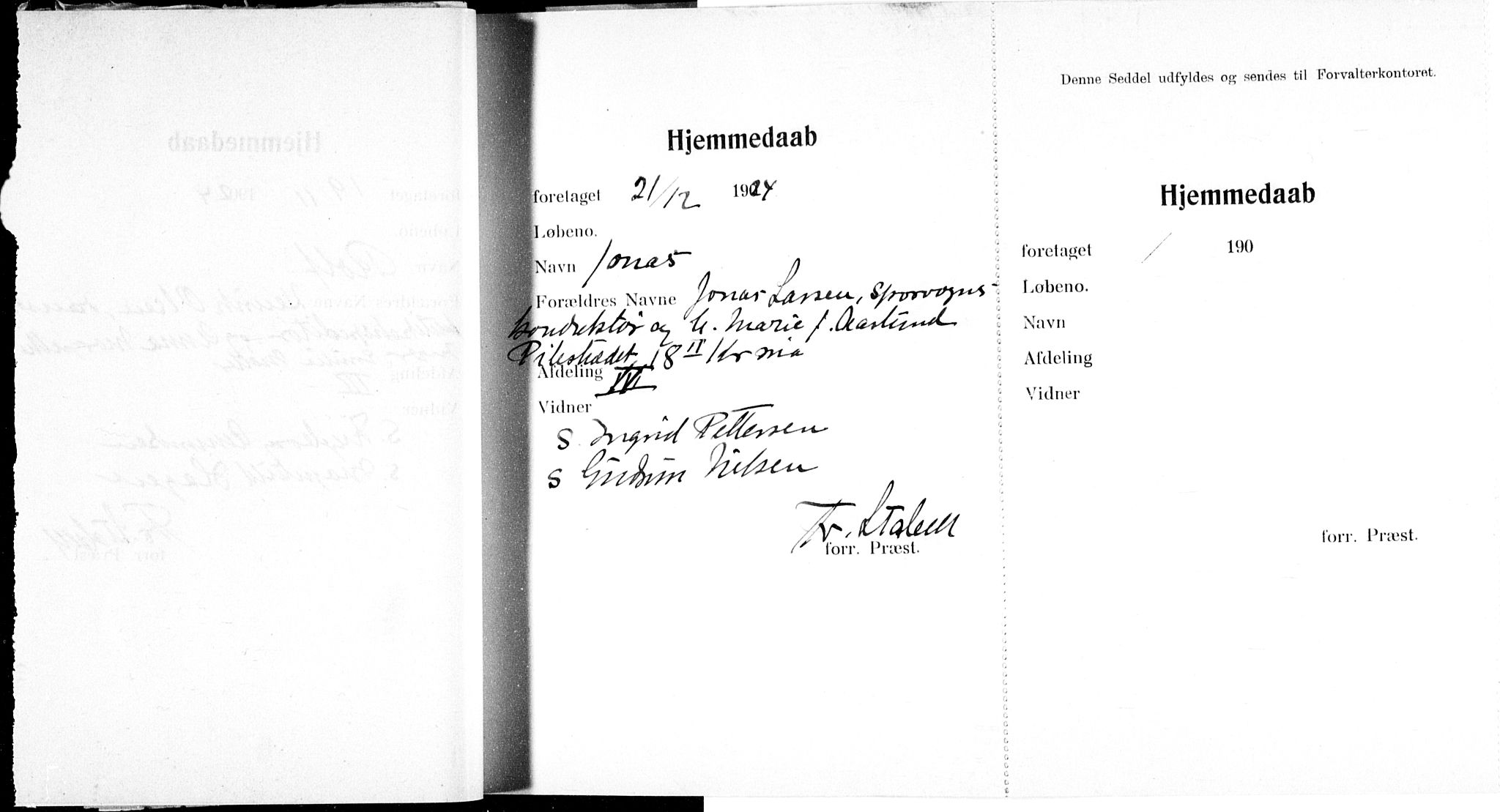 Ullevål sykehus prestekontor Kirkebøker, AV/SAO-A-10542a/K/Ka/L0004: Baptism register no. 4, 1906-1926