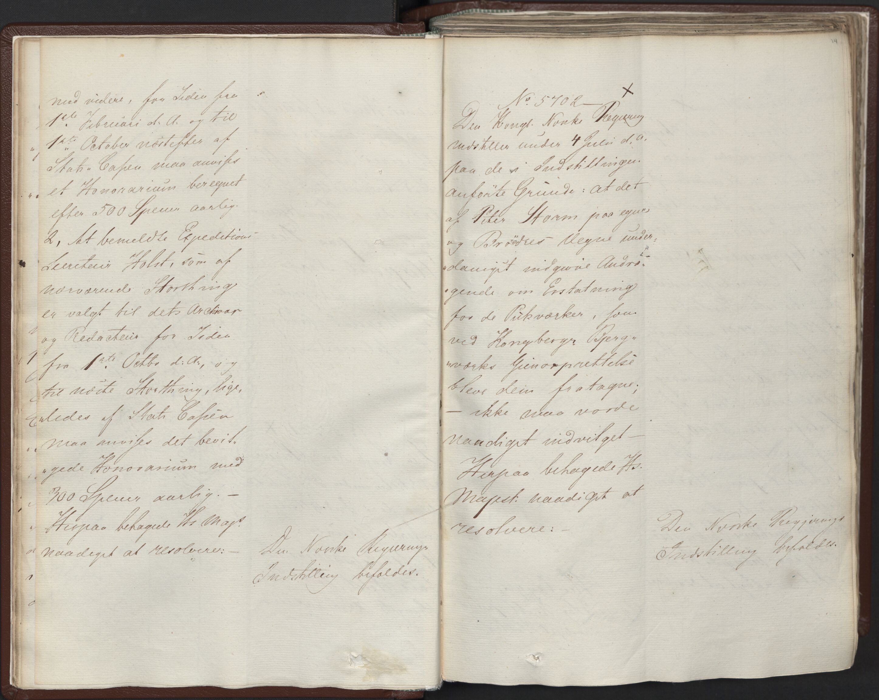 Statsrådssekretariatet, AV/RA-S-1001/A/Ab/L0012: Kgl. res. nr. 5679-6008 II, 1821, p. 13b-14a