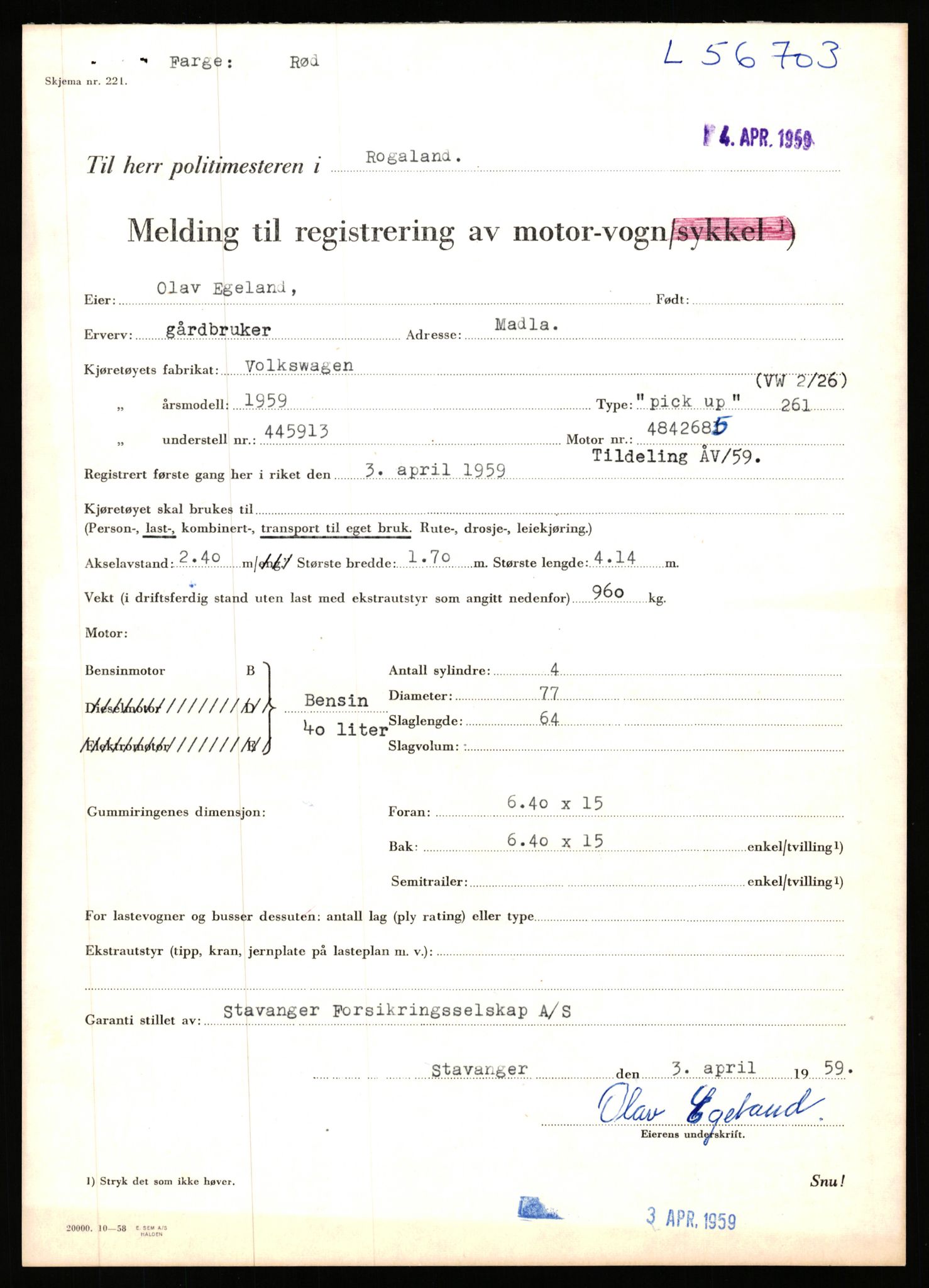 Stavanger trafikkstasjon, AV/SAST-A-101942/0/F/L0056: L-56500 - L-57199, 1930-1971, p. 634