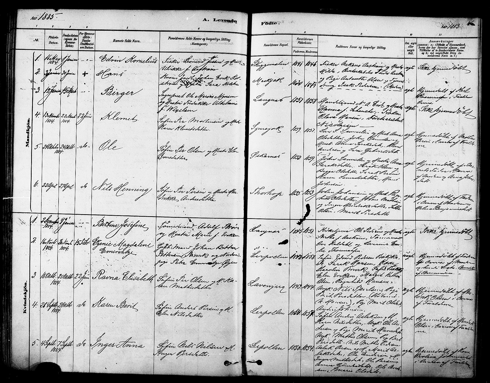 Tana sokneprestkontor, SATØ/S-1334/H/Ha/L0004kirke: Parish register (official) no. 4, 1878-1891, p. 46