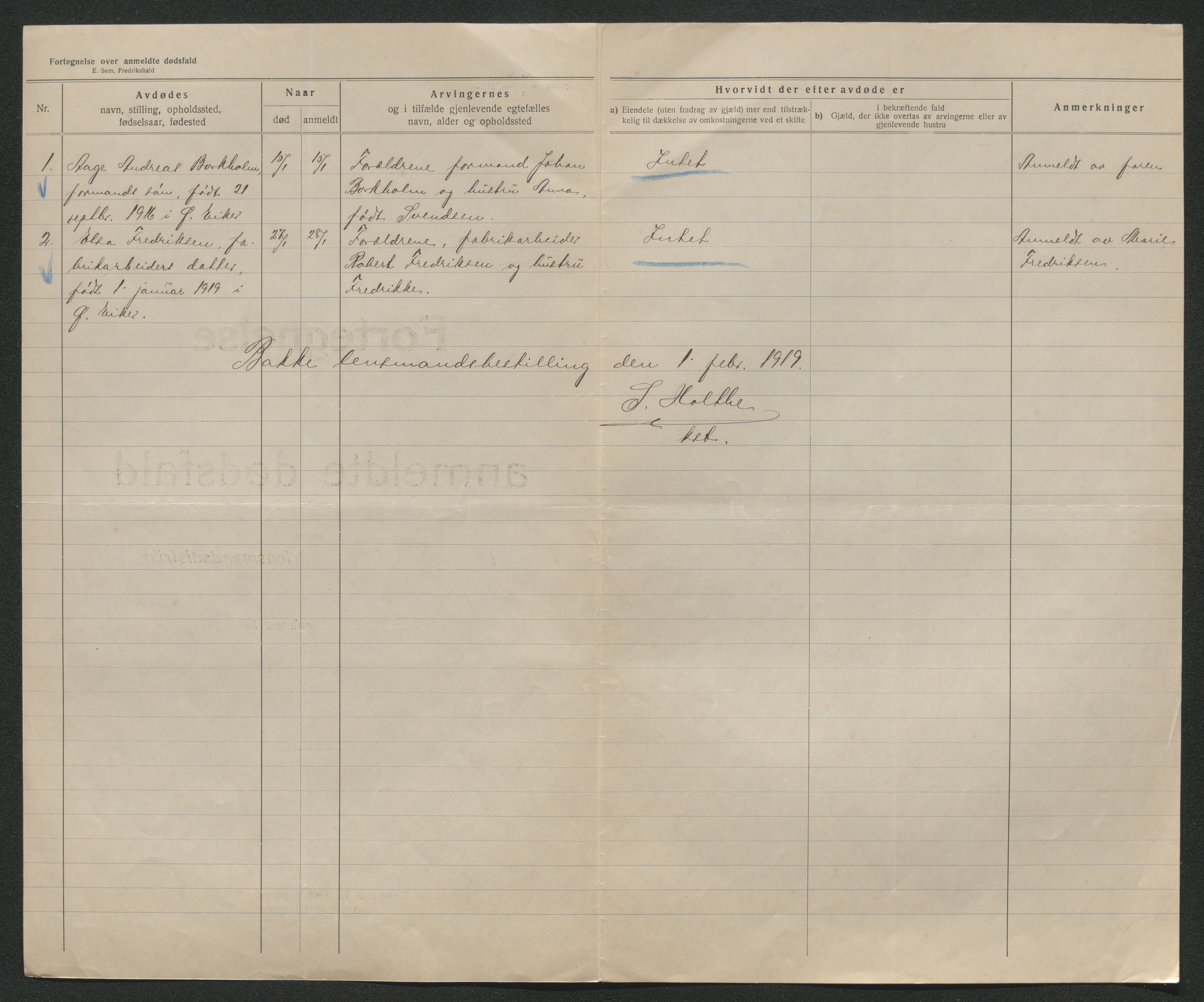 Eiker, Modum og Sigdal sorenskriveri, AV/SAKO-A-123/H/Ha/Hab/L0039: Dødsfallsmeldinger, 1918-1919, p. 809