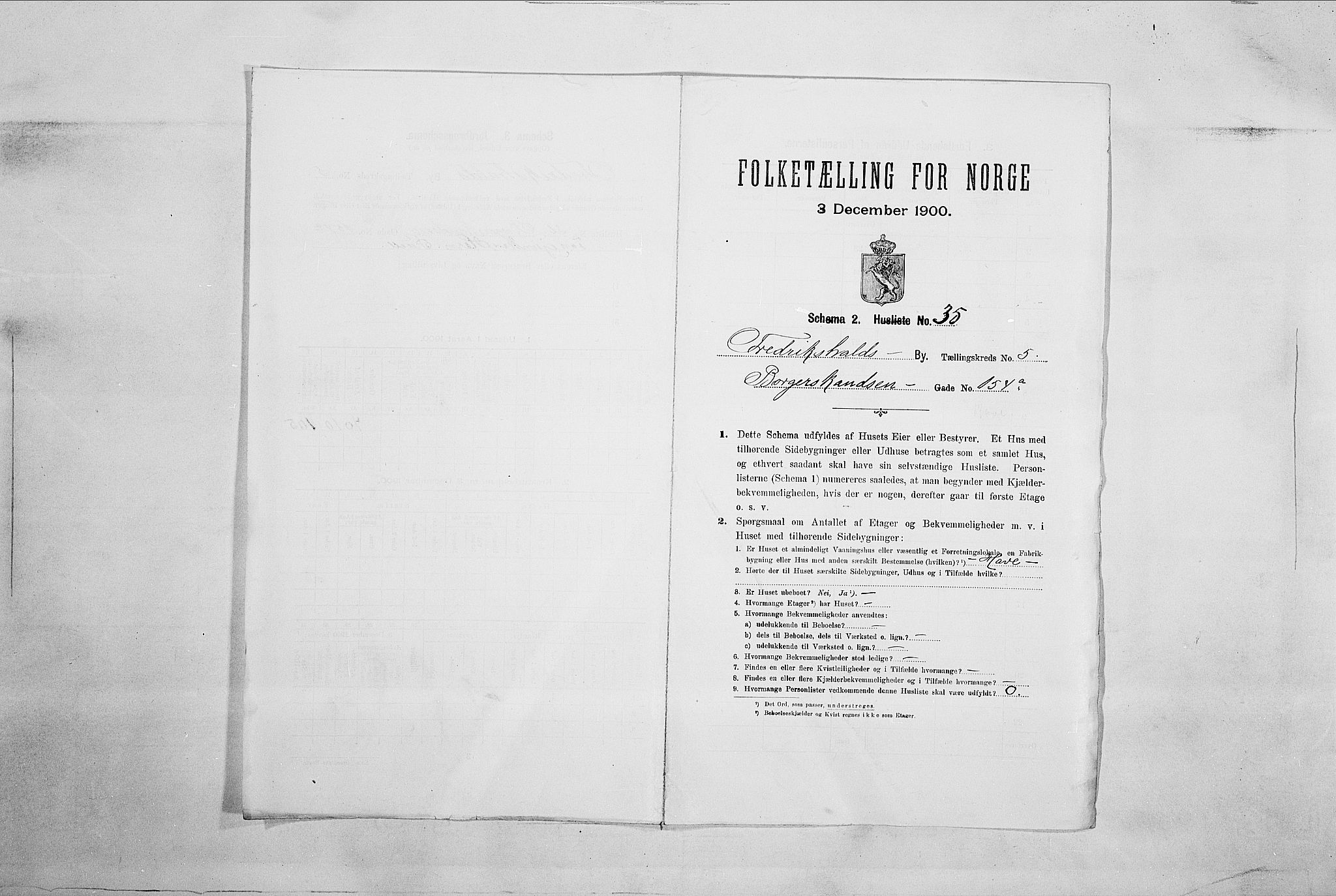 SAO, 1900 census for Fredrikshald, 1900, p. 794