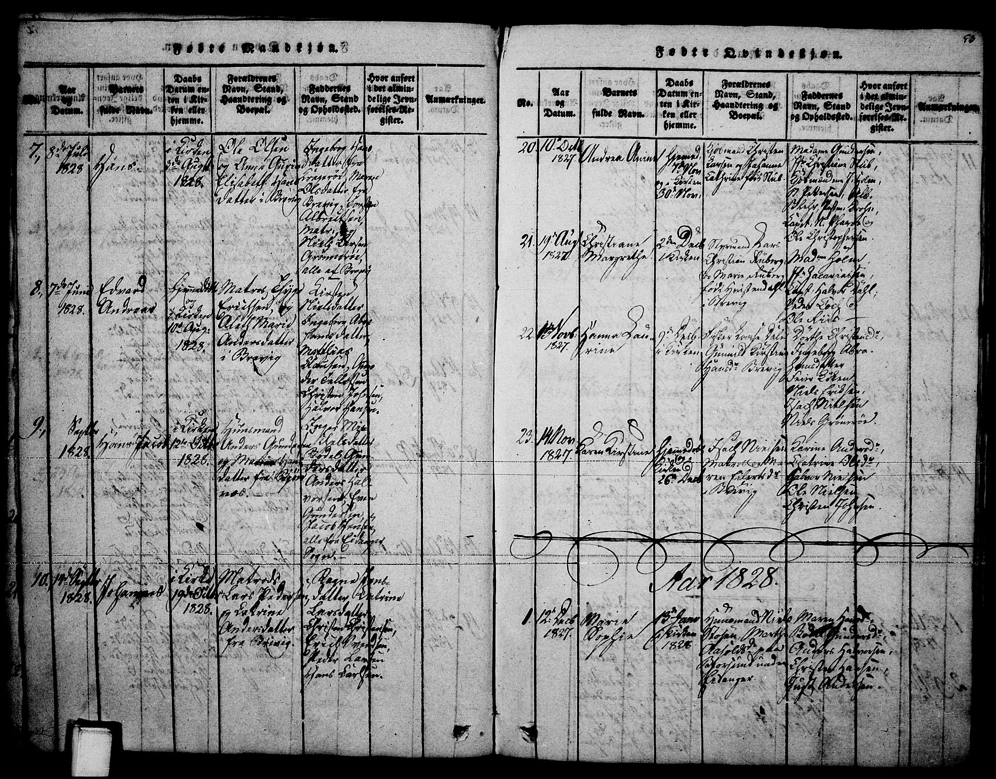 Brevik kirkebøker, SAKO/A-255/F/Fa/L0004: Parish register (official) no. 4, 1814-1846, p. 53