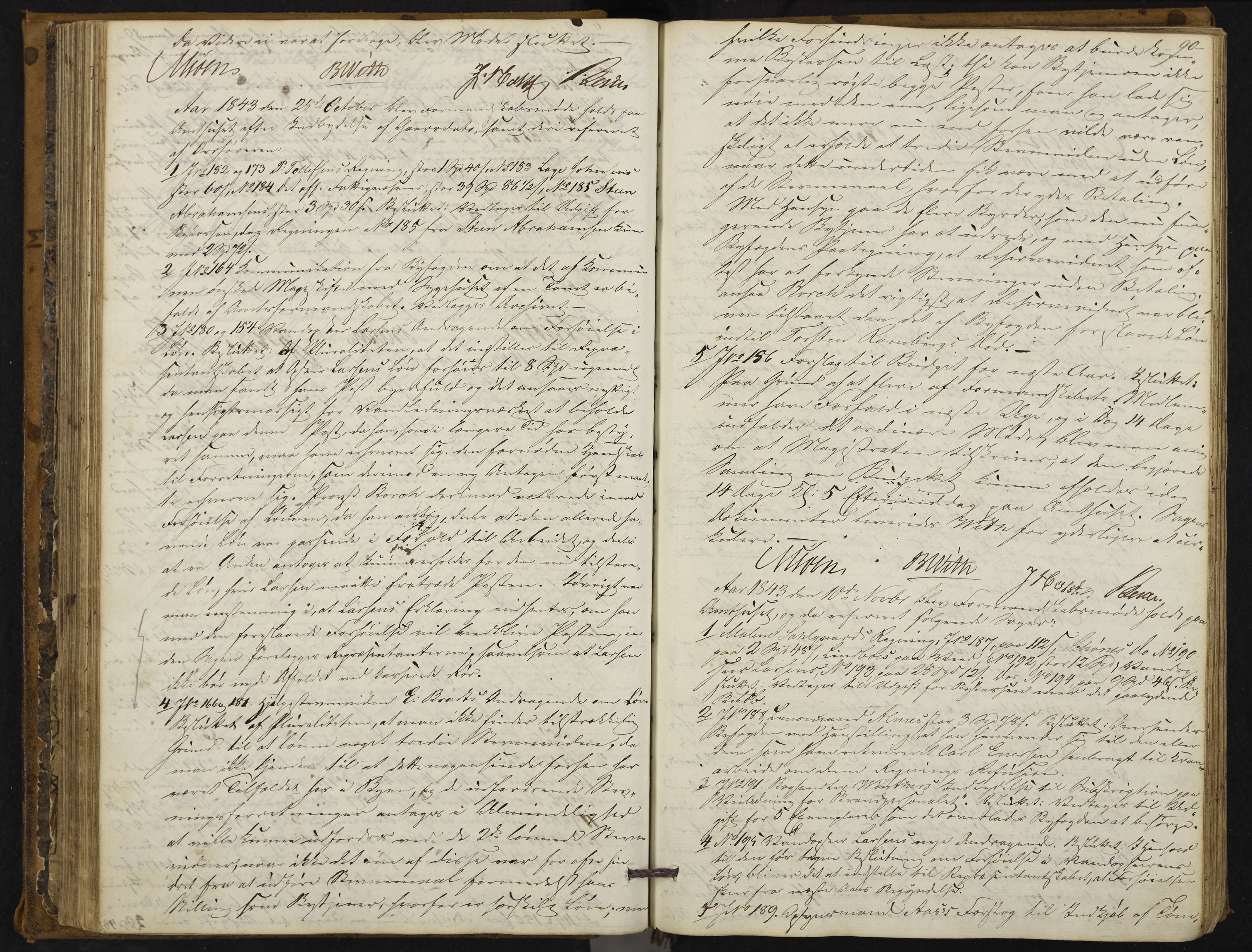 Kongsberg formannskap og sentraladministrasjon, IKAK/0604021-1/A/L0001: Møtebok med register, 1837-1849, p. 90