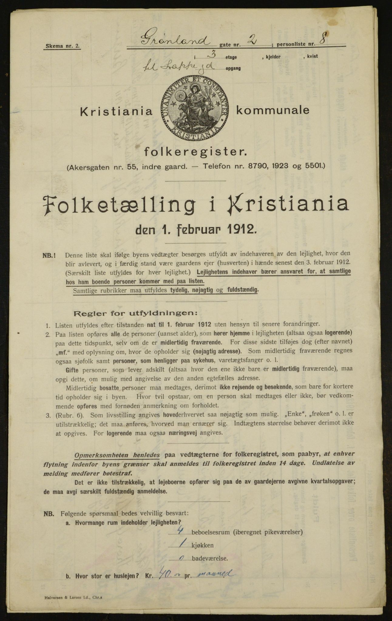 OBA, Municipal Census 1912 for Kristiania, 1912, p. 30990