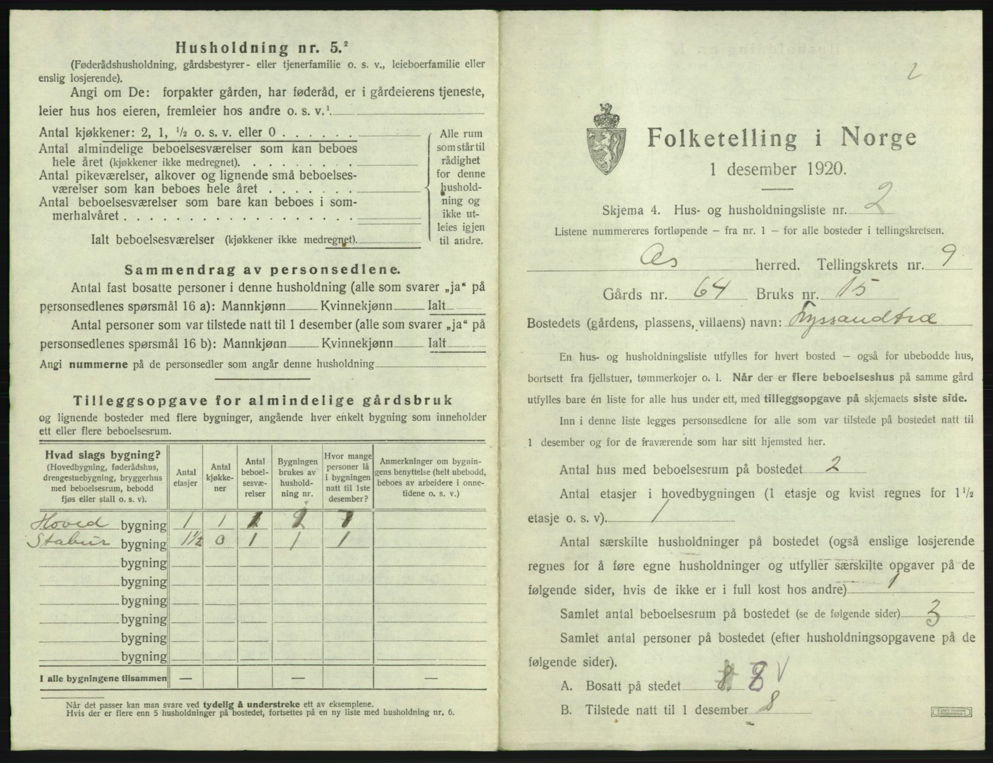 SAB, 1920 census for Os, 1920, p. 928