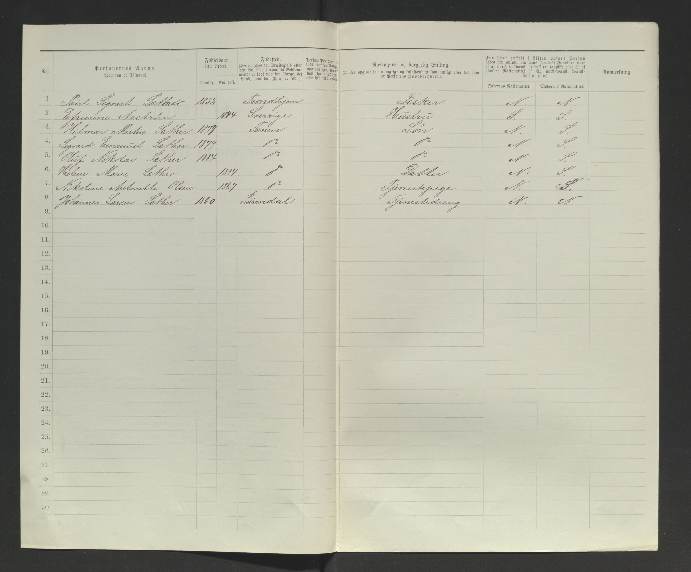 SATØ, 1885 census for 2025 Tana, 1885, p. 198b