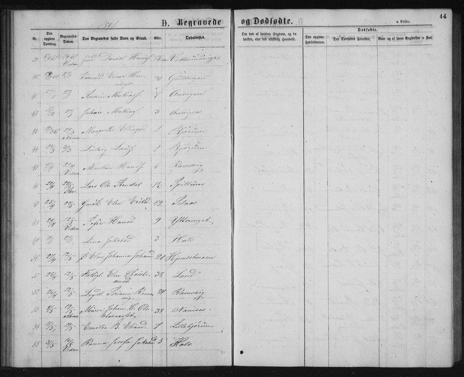 Ministerialprotokoller, klokkerbøker og fødselsregistre - Nord-Trøndelag, AV/SAT-A-1458/768/L0569: Parish register (official) no. 768A04, 1836-1865, p. 44