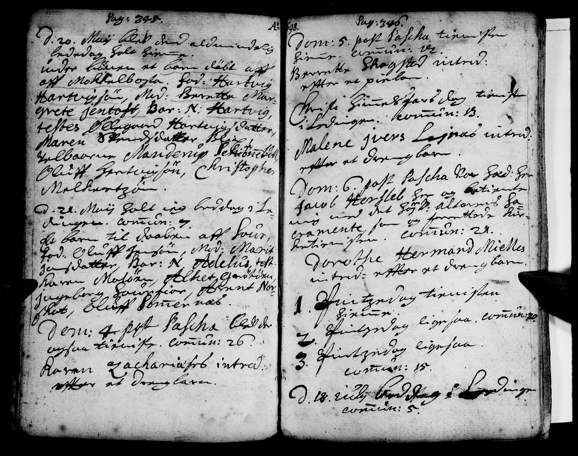 Ministerialprotokoller, klokkerbøker og fødselsregistre - Nordland, AV/SAT-A-1459/855/L0793: Parish register (official) no. 855A01, 1686-1712, p. 345-346