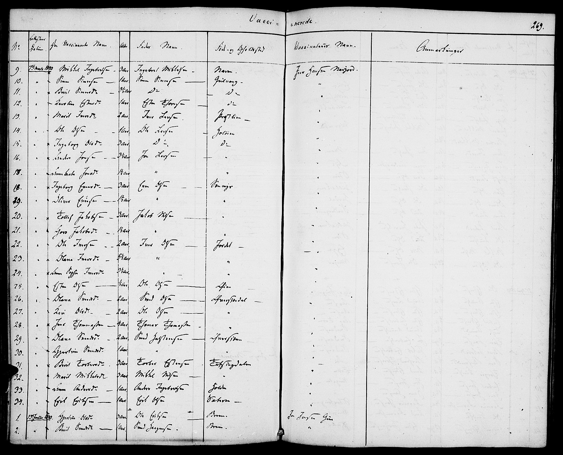 Tolga prestekontor, SAH/PREST-062/K/L0005: Parish register (official) no. 5, 1836-1852, p. 269