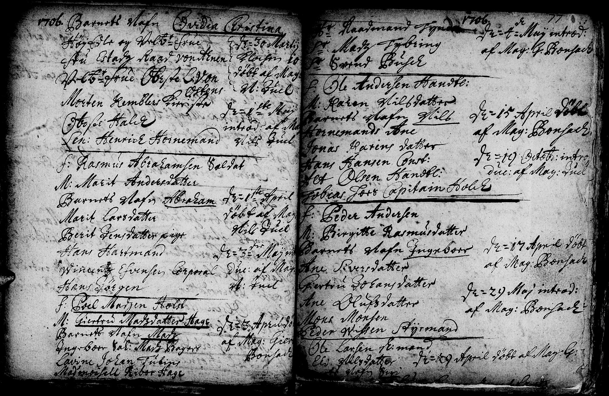 Ministerialprotokoller, klokkerbøker og fødselsregistre - Sør-Trøndelag, SAT/A-1456/601/L0034: Parish register (official) no. 601A02, 1702-1714, p. 77