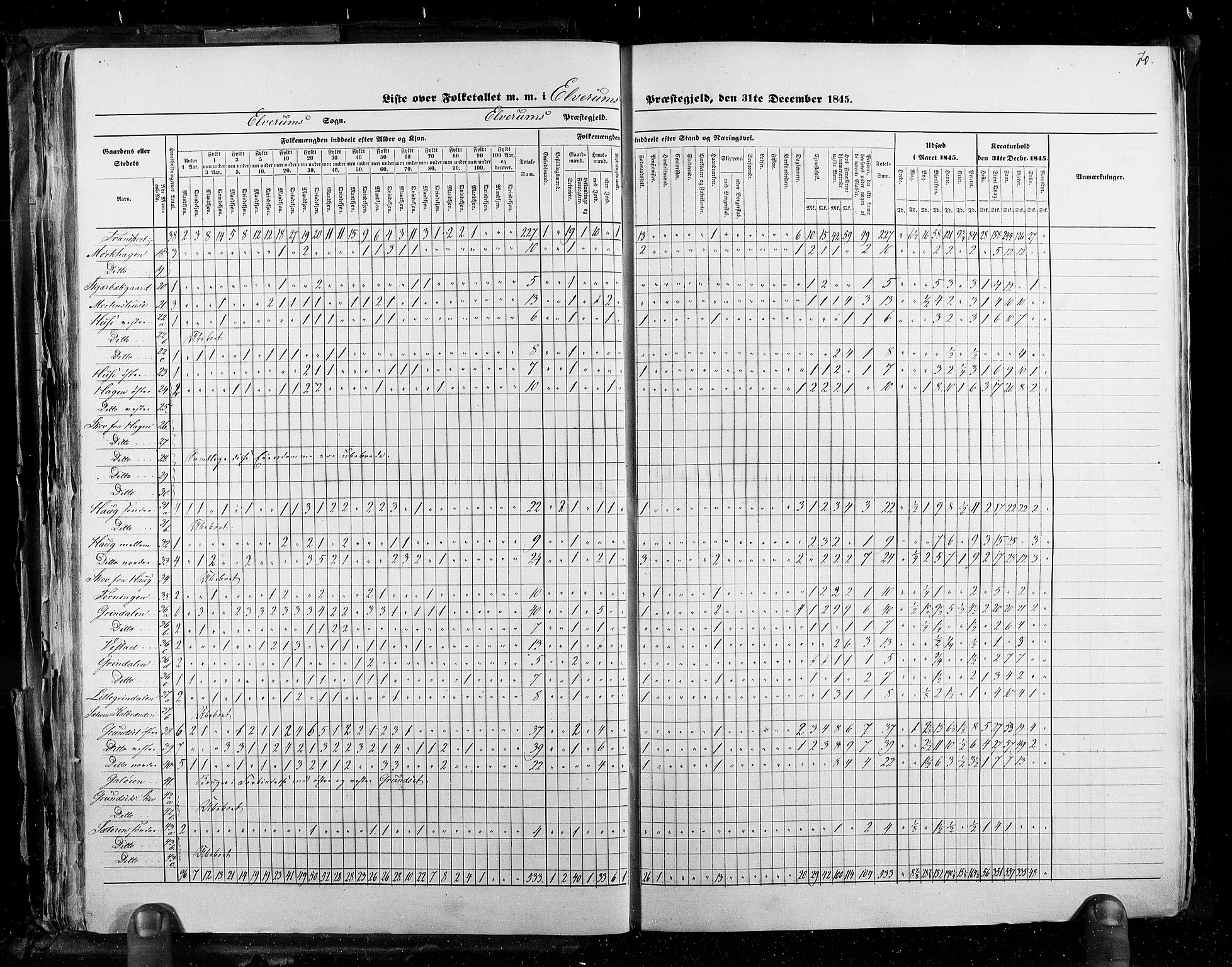 RA, Census 1845, vol. 3: Hedemarken amt og Kristians amt, 1845, p. 70