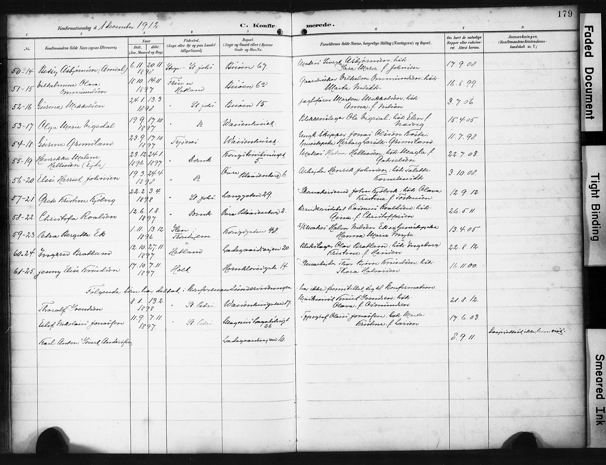 St. Petri sokneprestkontor, SAST/A-101813/001/30/30BA/L0021: Parish register (official) no. A 21, 1894-1917, p. 179