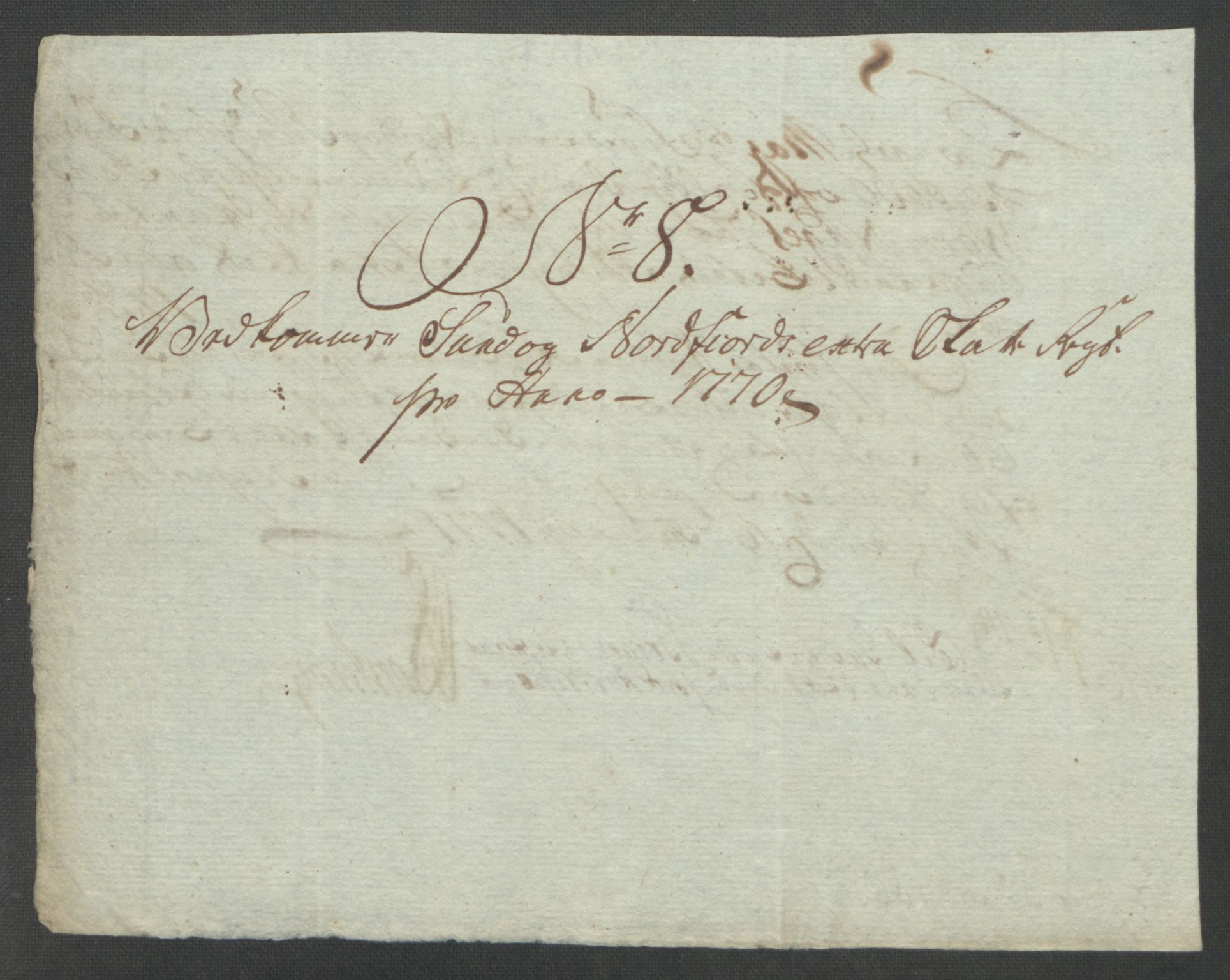 Rentekammeret inntil 1814, Reviderte regnskaper, Fogderegnskap, AV/RA-EA-4092/R53/L3550: Ekstraskatten Sunn- og Nordfjord, 1762-1771, p. 326