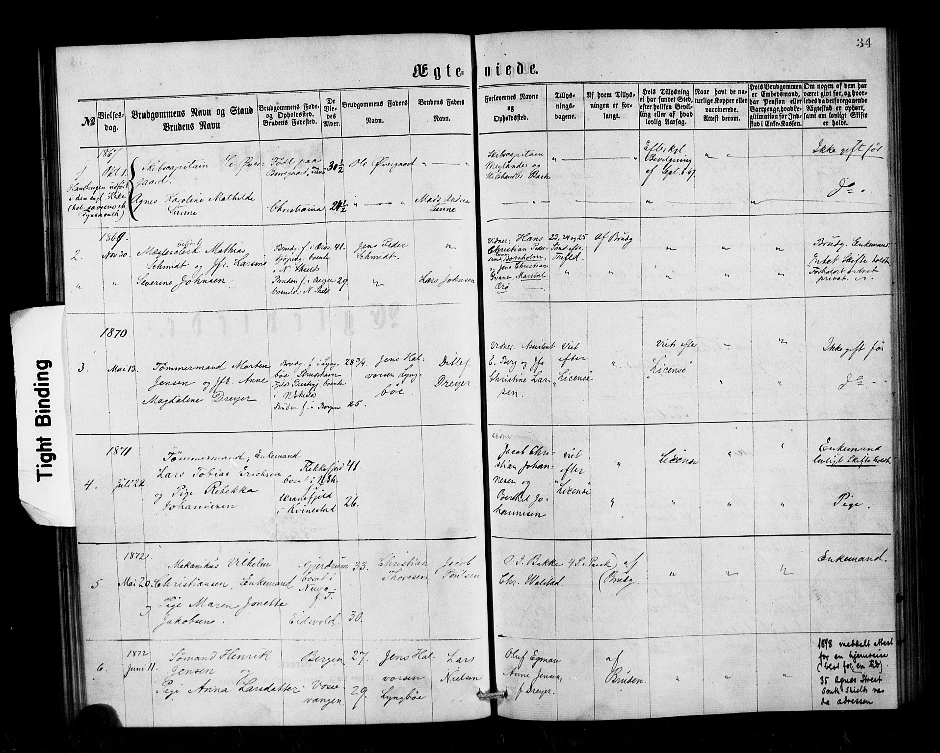 Den norske sjømannsmisjon i utlandet/Tyne-havnene (North Shields og New Castle), SAB/SAB/PA-0101/H/Ha/L0001: Parish register (official) no. A 1, 1865-1883, p. 34