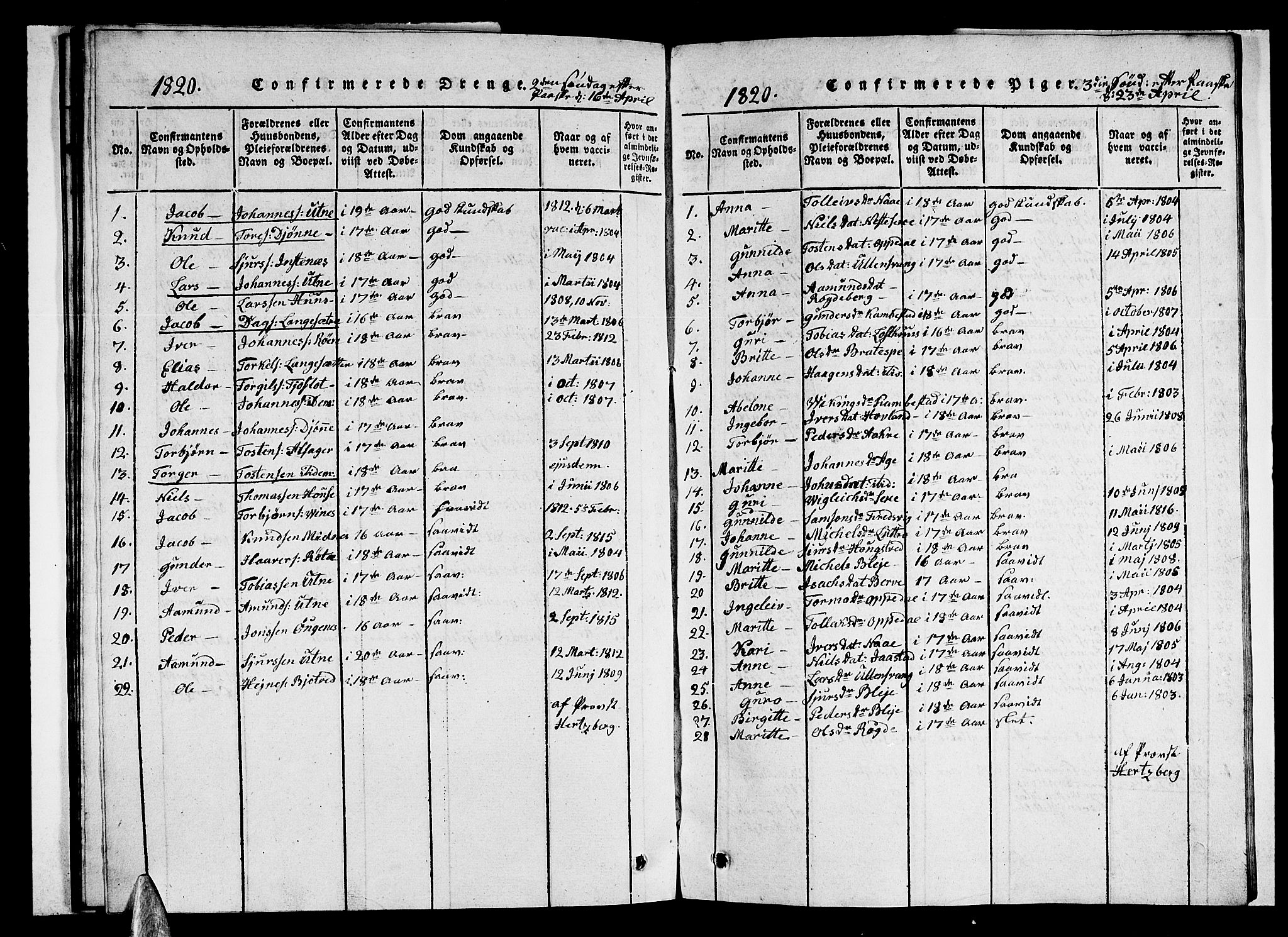 Ullensvang sokneprestembete, AV/SAB-A-78701/H/Haa: Parish register (official) no. A 9, 1819-1826