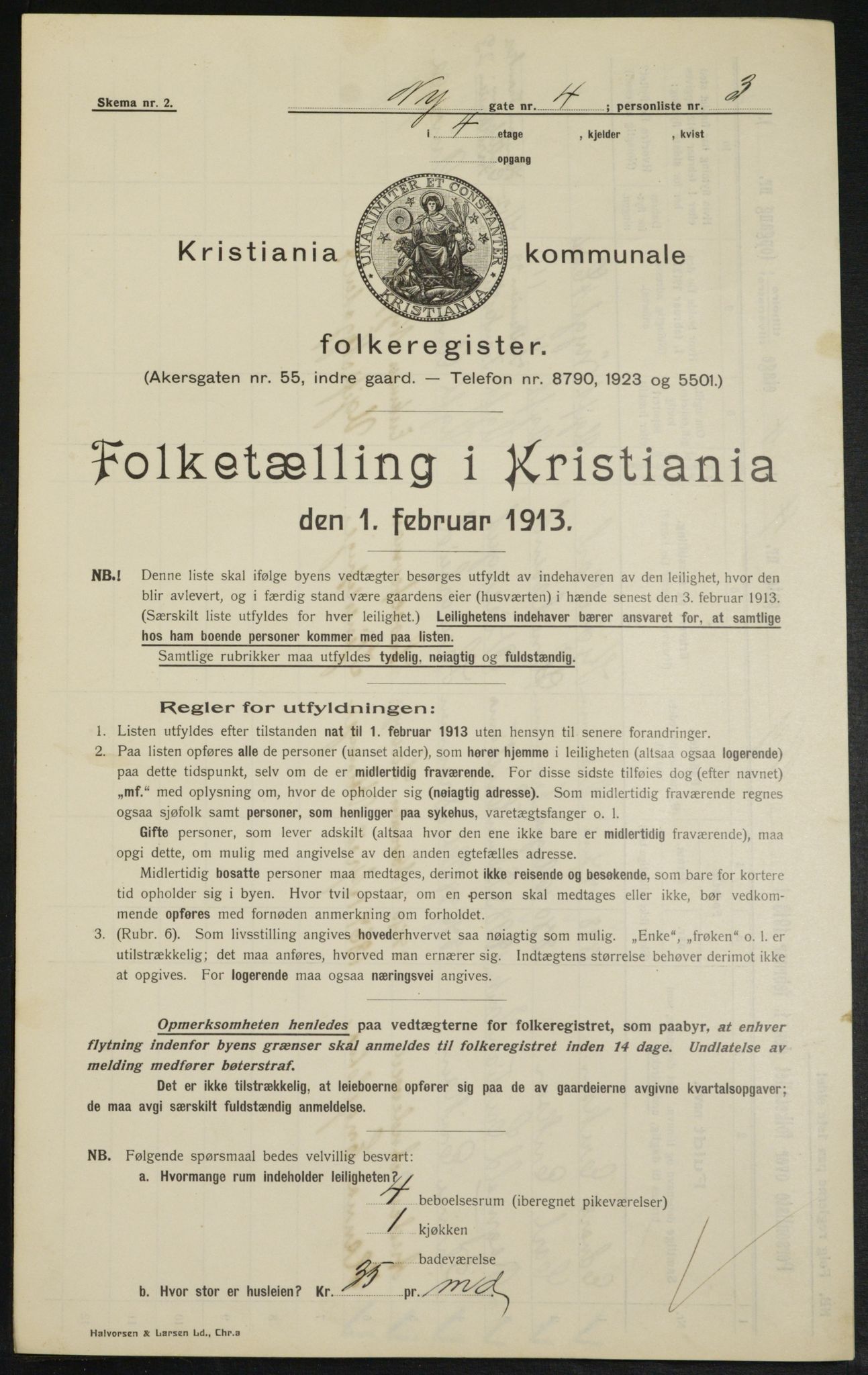 OBA, Municipal Census 1913 for Kristiania, 1913, p. 74023