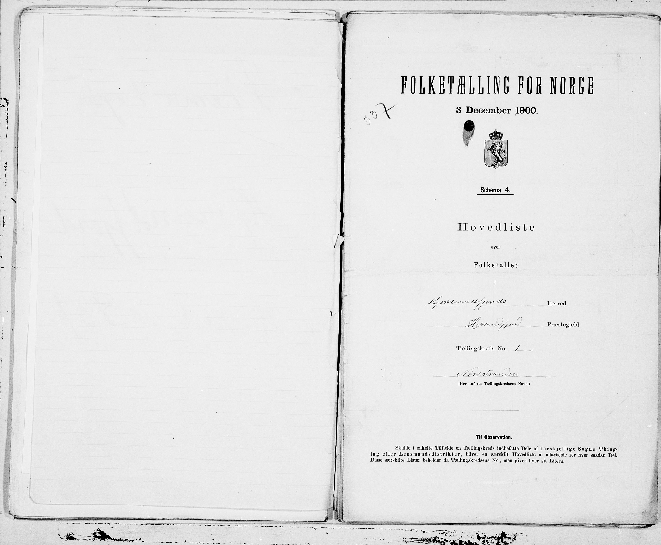 SAT, 1900 census for Hjørundfjord, 1900, p. 2