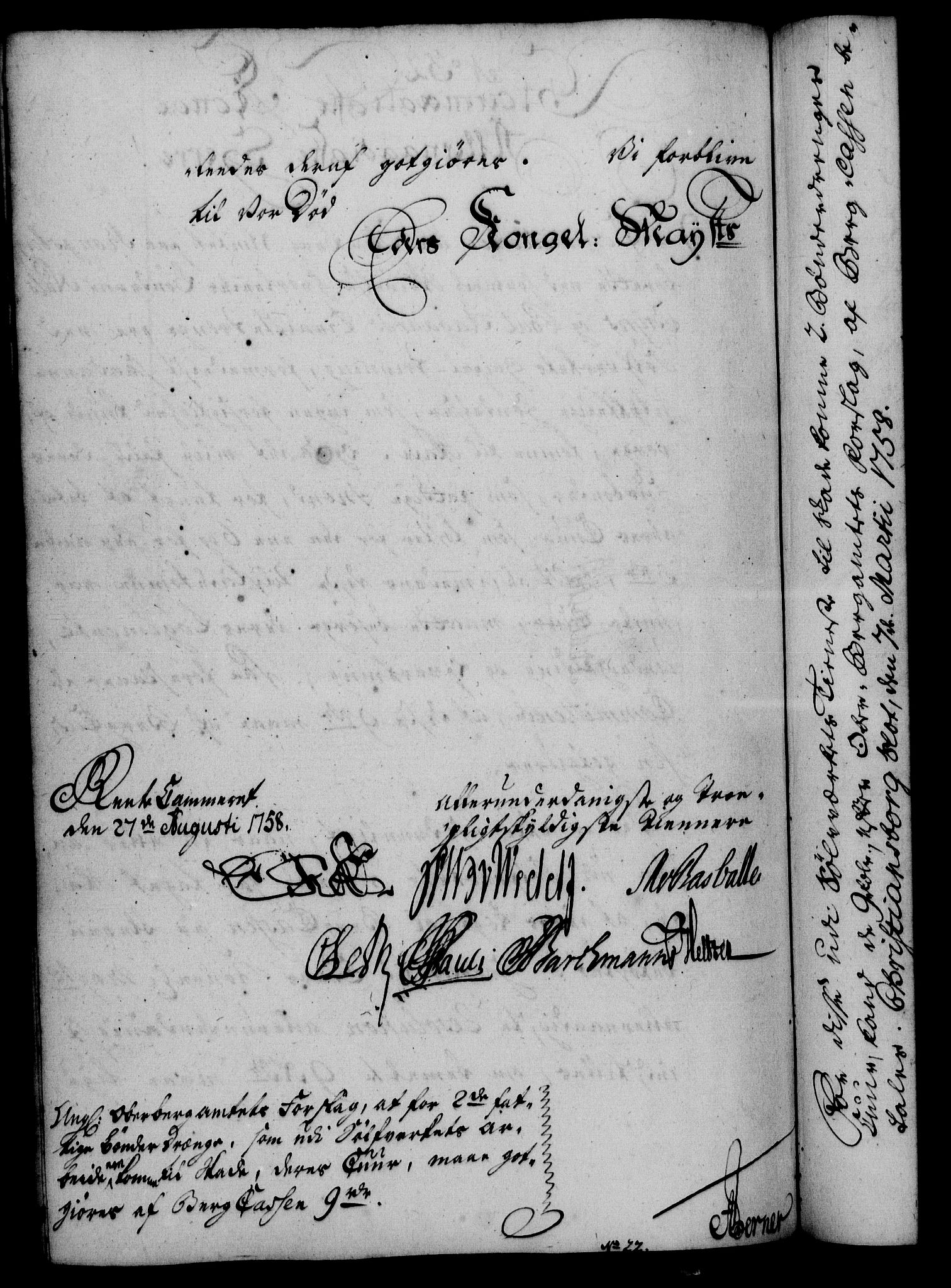 Rentekammeret, Kammerkanselliet, AV/RA-EA-3111/G/Gf/Gfa/L0040: Norsk relasjons- og resolusjonsprotokoll (merket RK 52.40), 1758, p. 168
