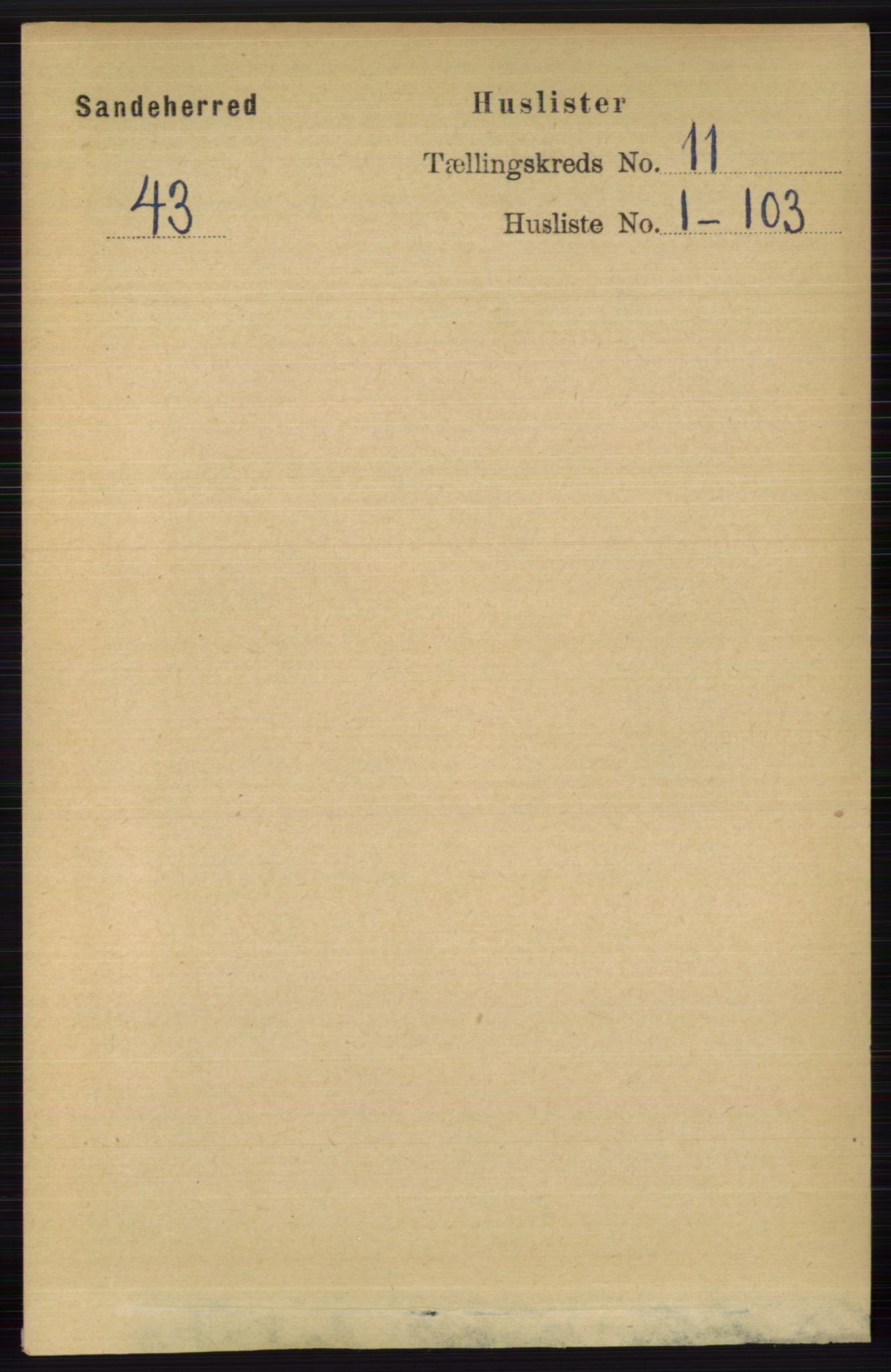 RA, 1891 census for 0724 Sandeherred, 1891, p. 6611