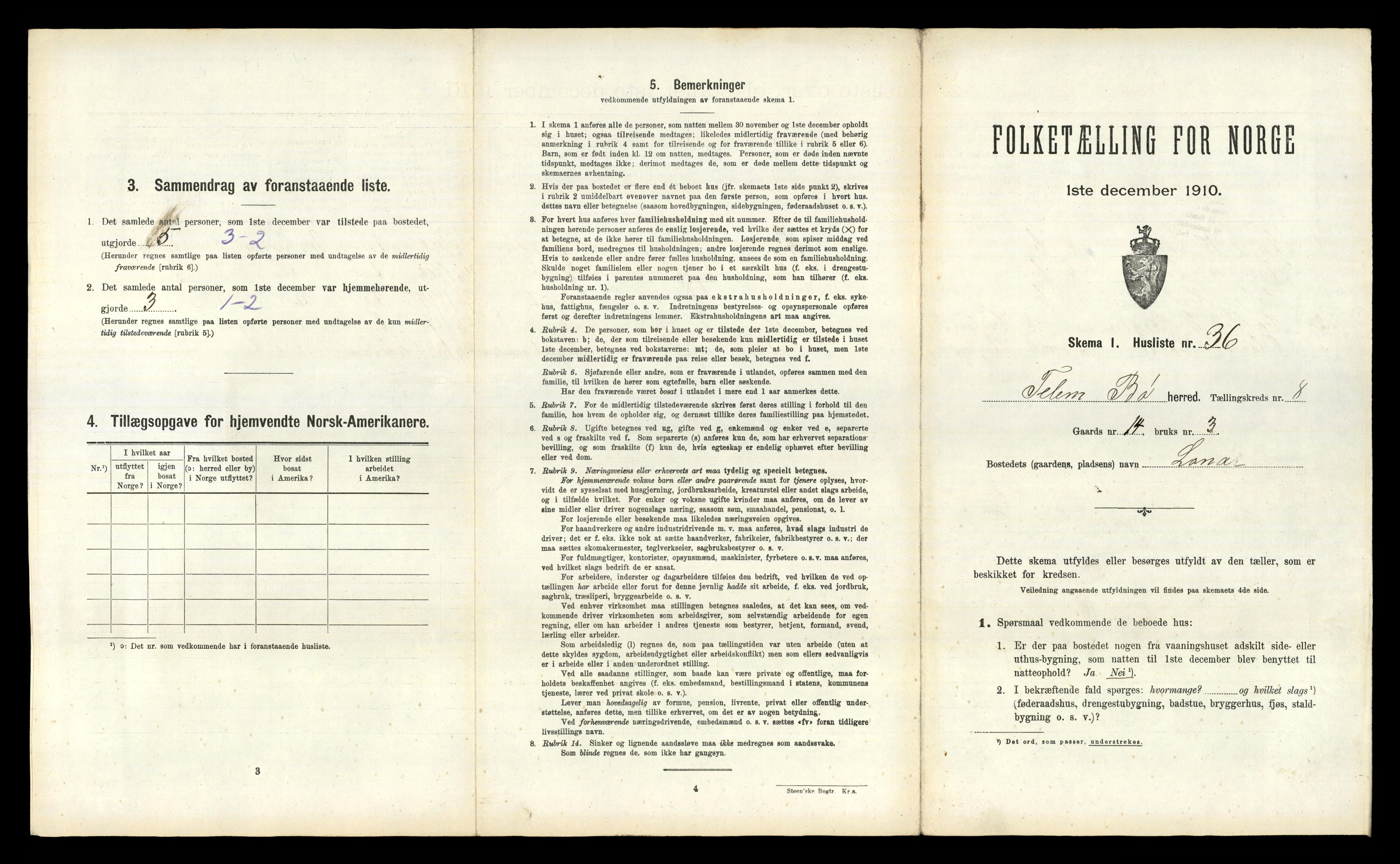 RA, 1910 census for Bø, 1910, p. 1017