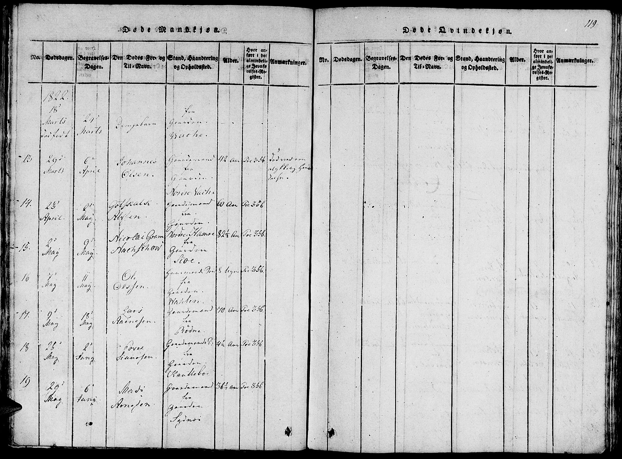 Fjelberg sokneprestembete, SAB/A-75201/H/Haa: Parish register (official) no. A 4, 1816-1822, p. 119