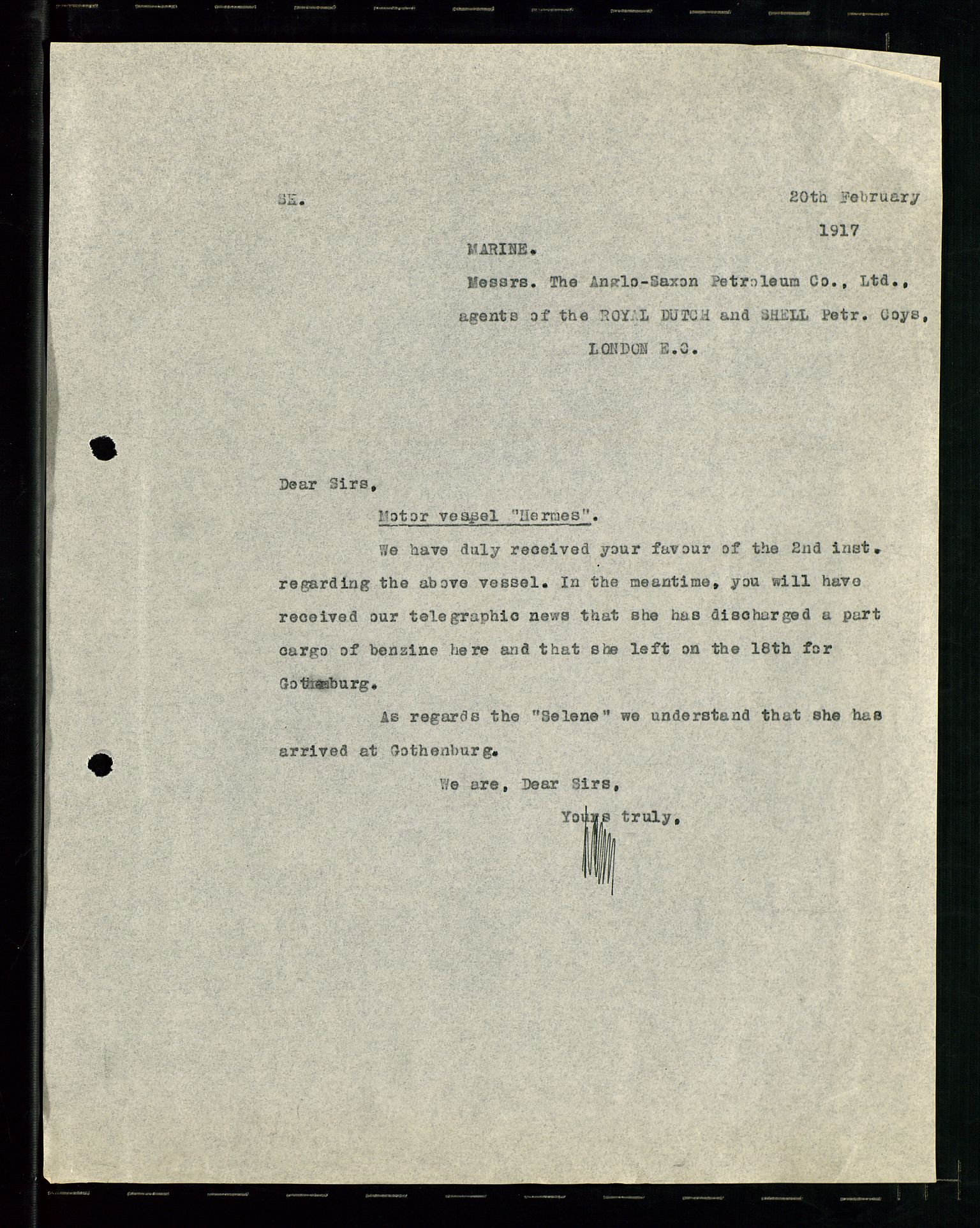 Pa 1521 - A/S Norske Shell, AV/SAST-A-101915/E/Ea/Eaa/L0001: Sjefskorrespondanse, 1917, p. 49