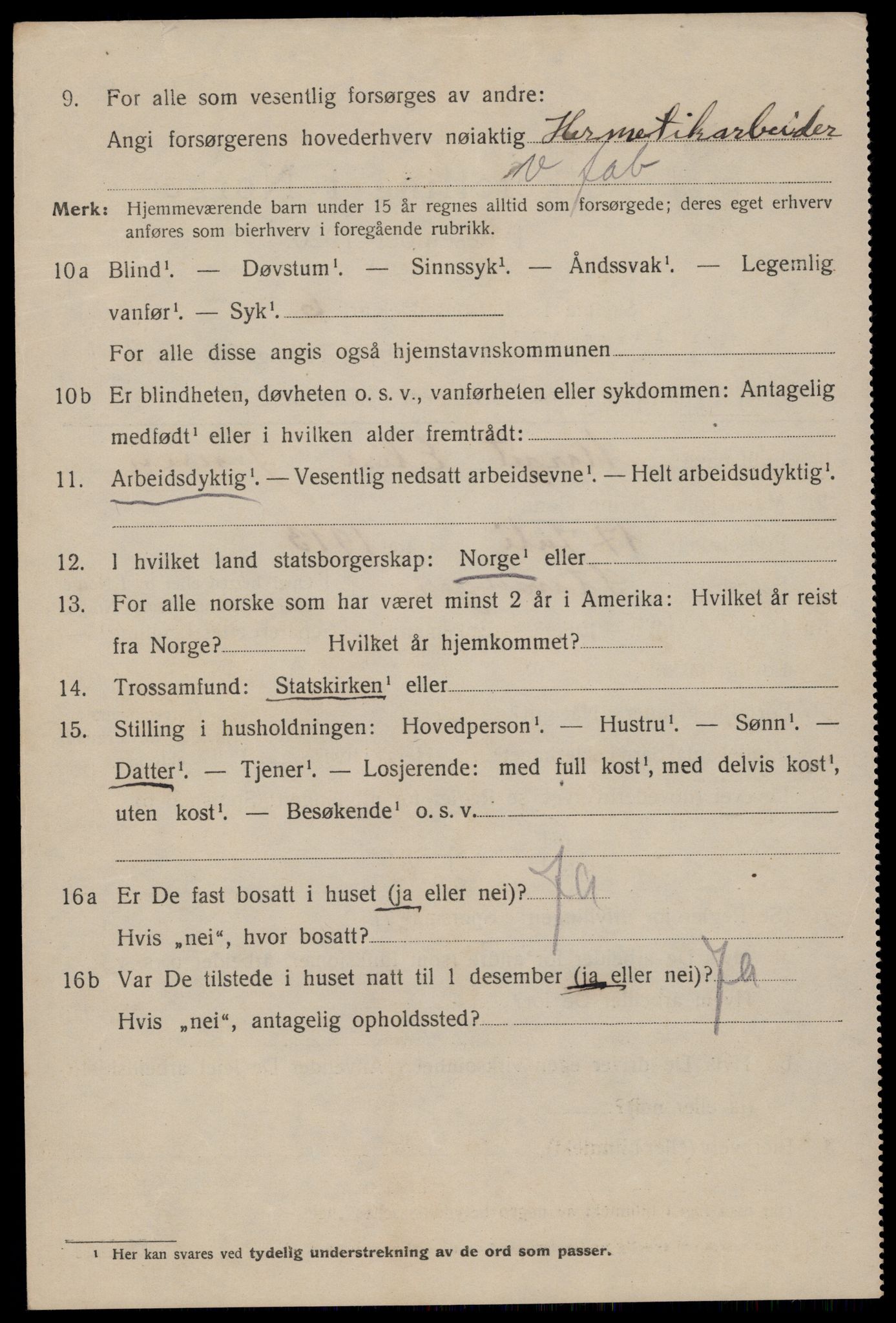 SAST, 1920 census for Stavanger, 1920, p. 113989