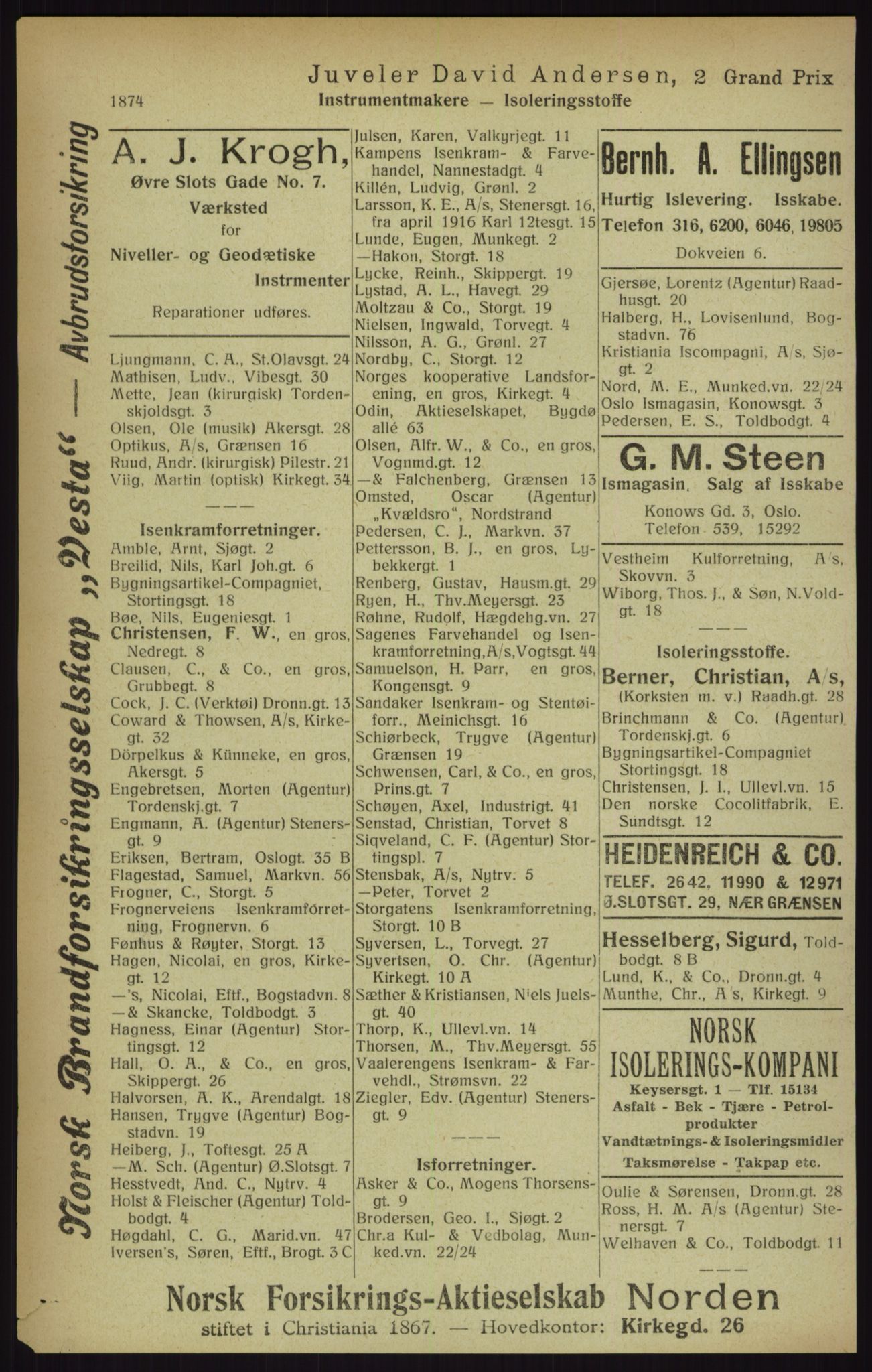 Kristiania/Oslo adressebok, PUBL/-, 1916, p. 1874