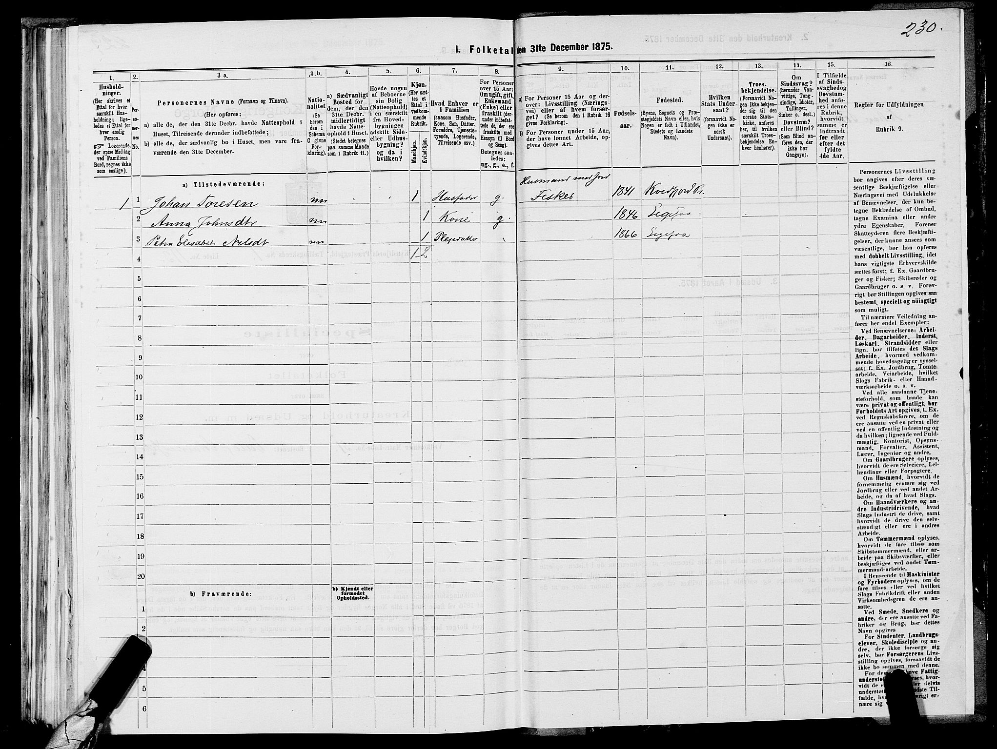 SATØ, 1875 census for 1911P Kvæfjord, 1875, p. 1230