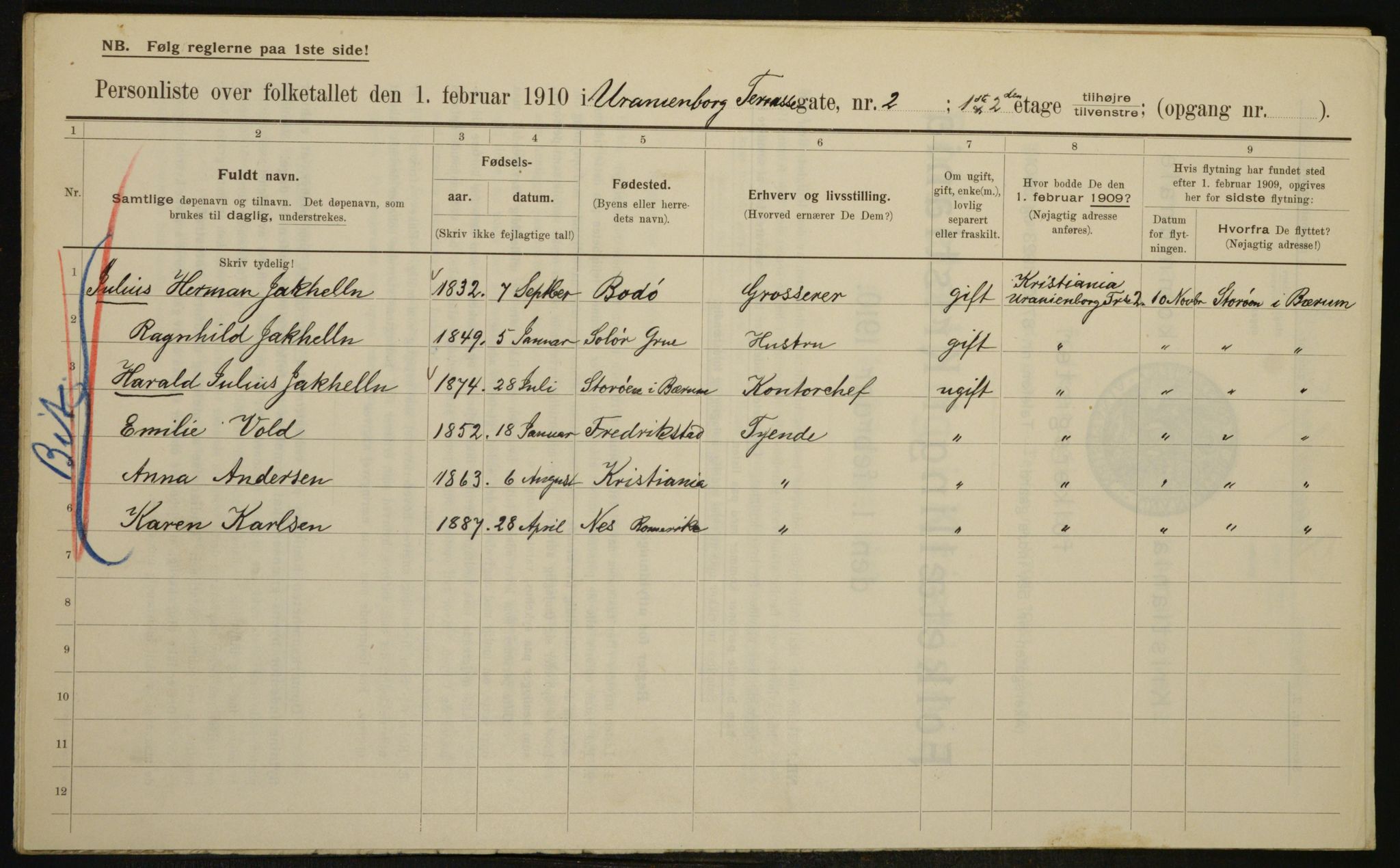 OBA, Municipal Census 1910 for Kristiania, 1910, p. 113950