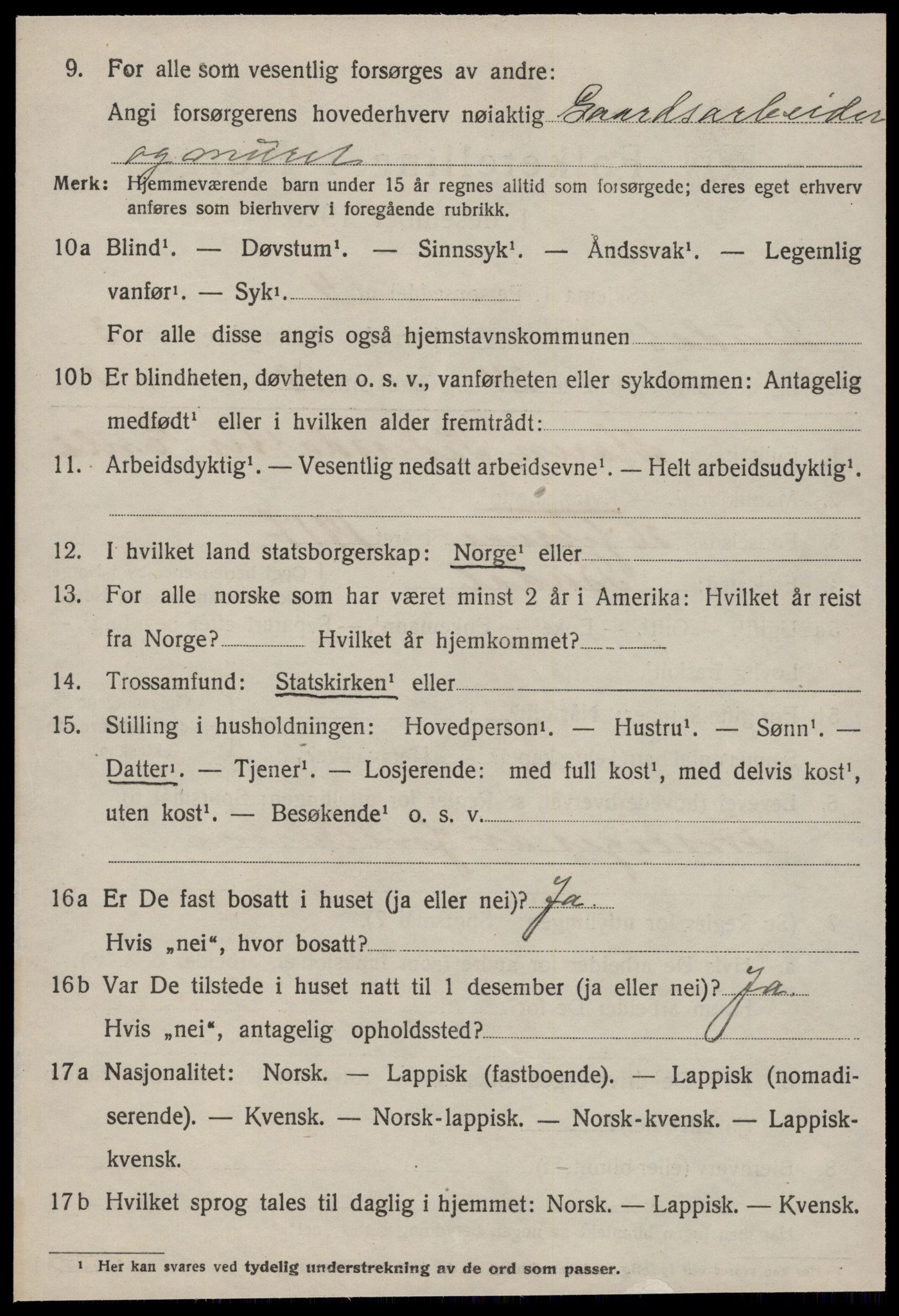 SAT, 1920 census for Budal, 1920, p. 1065