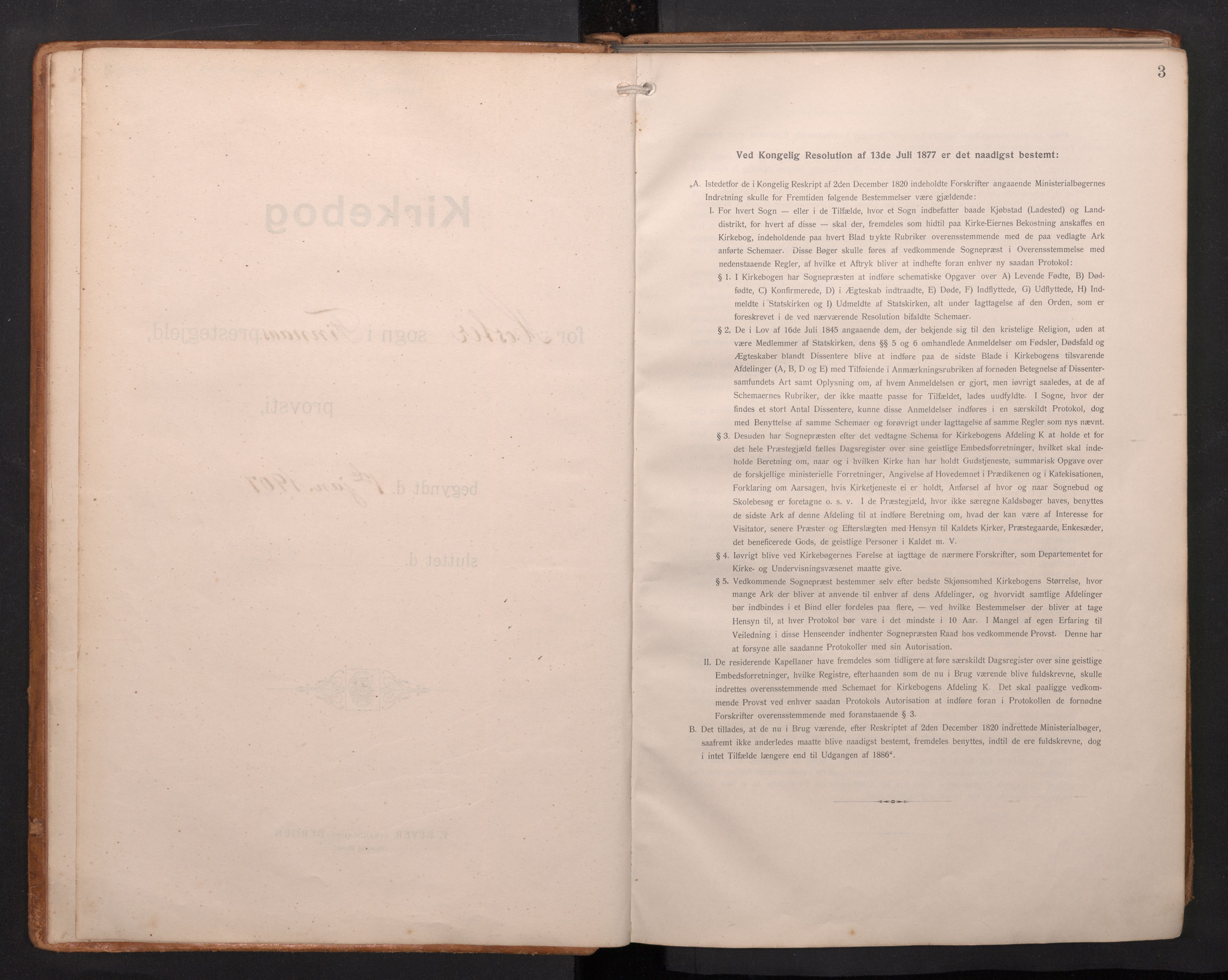 Finnås sokneprestembete, AV/SAB-A-99925/H/Ha/Haa/Haab/L0003: Parish register (official) no. B 3, 1907-1923, p. 3