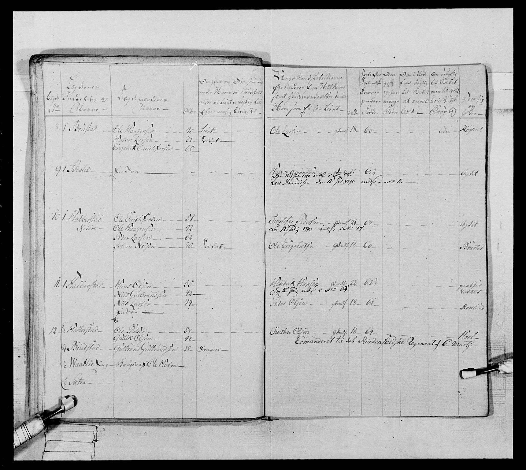 Generalitets- og kommissariatskollegiet, Det kongelige norske kommissariatskollegium, AV/RA-EA-5420/E/Eh/L0065: 2. Opplandske nasjonale infanteriregiment, 1786-1789, p. 226