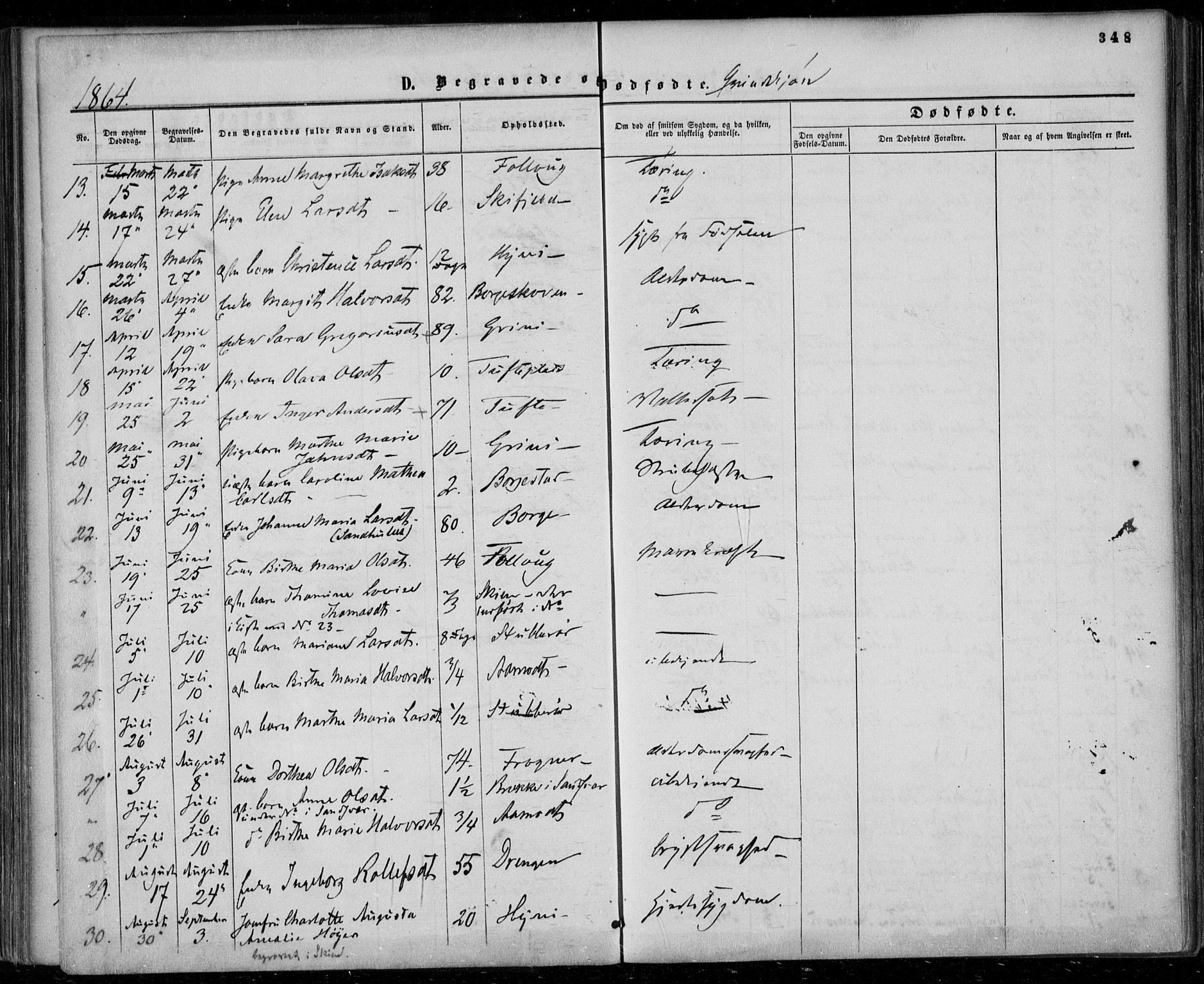 Gjerpen kirkebøker, SAKO/A-265/F/Fa/L0008b: Parish register (official) no. I 8B, 1857-1871, p. 348