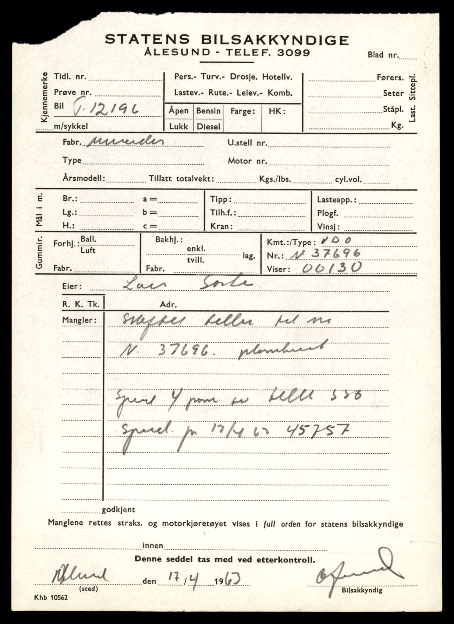 Møre og Romsdal vegkontor - Ålesund trafikkstasjon, AV/SAT-A-4099/F/Fe/L0033: Registreringskort for kjøretøy T 12151 - T 12474, 1927-1998, p. 1209