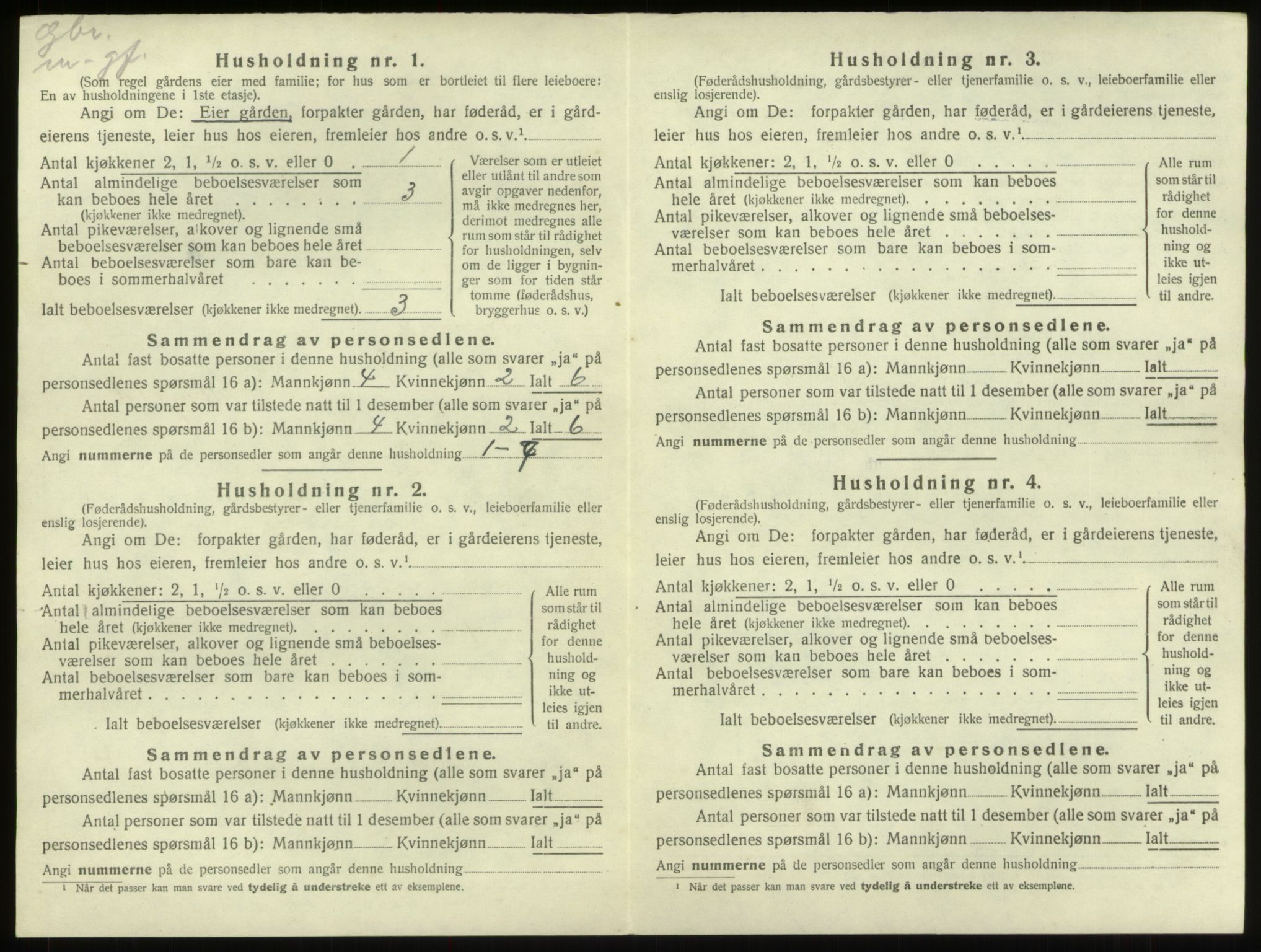 SAB, 1920 census for Innvik, 1920, p. 72