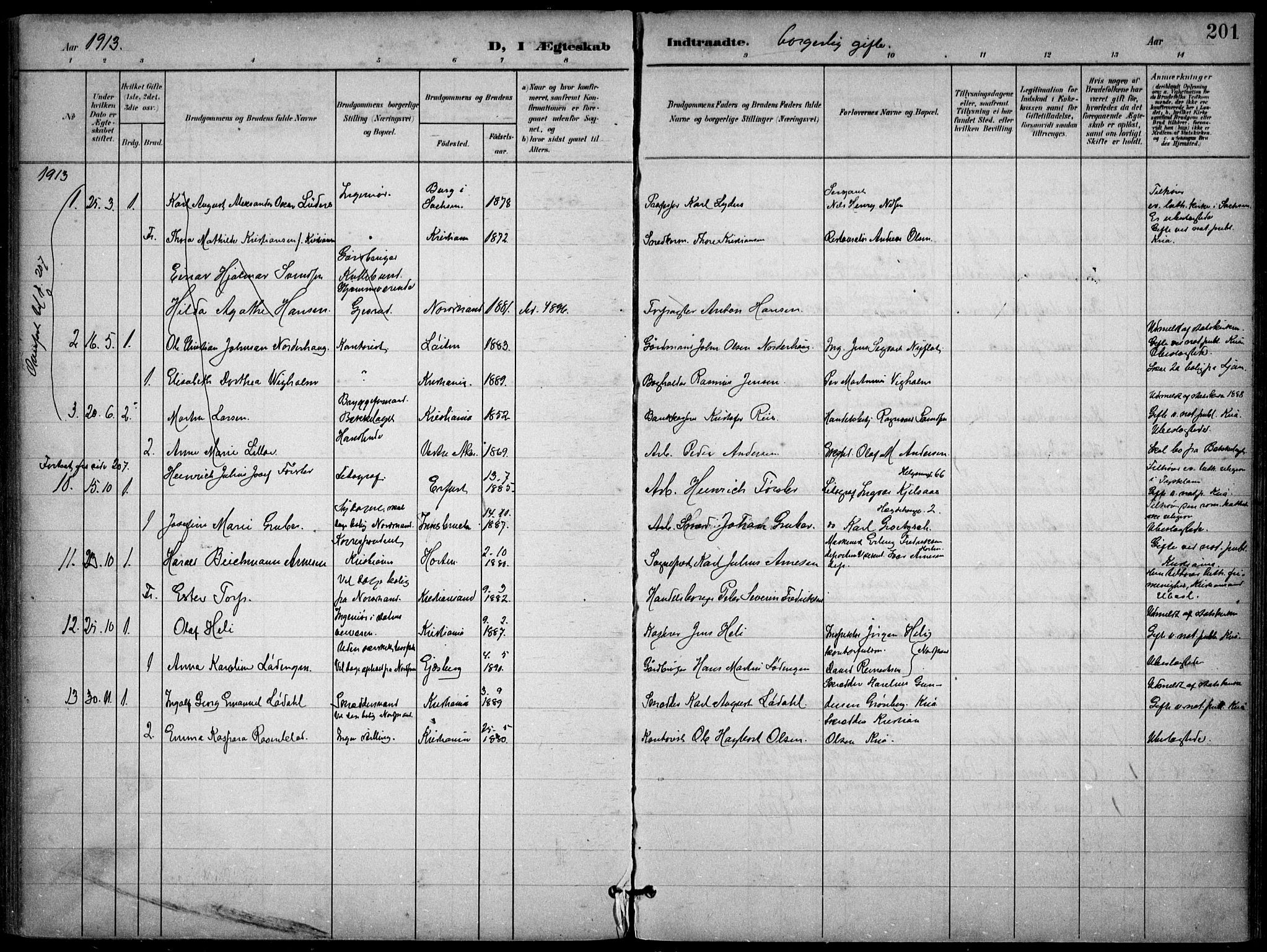 Nordstrand prestekontor Kirkebøker, SAO/A-10362a/F/Fa/L0001: Parish register (official) no. I 1, 1900-1914, p. 201