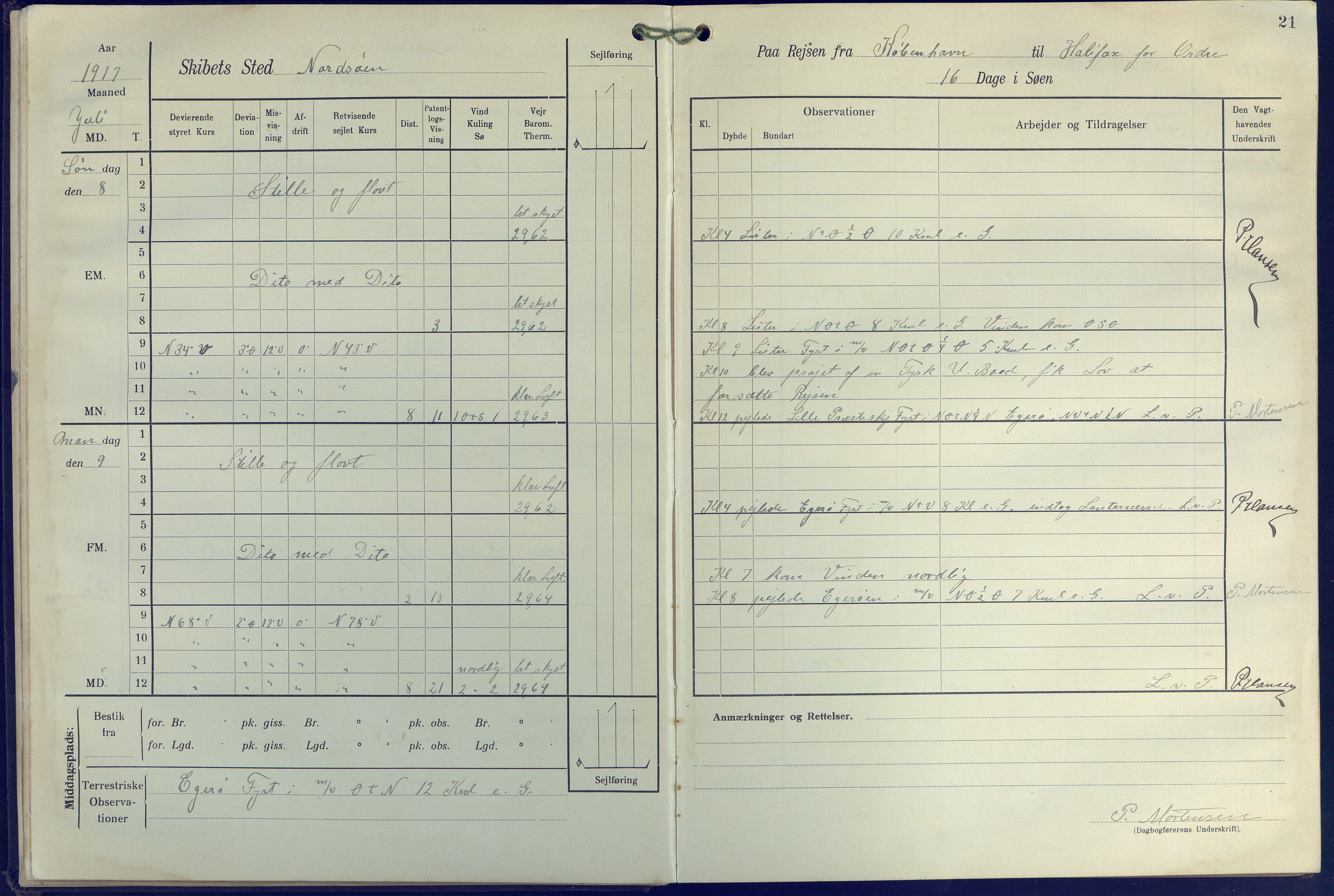 Fartøysarkivet, AAKS/PA-1934/F/L0271: Pehr Ugland (bark), 1917-1919, p. 21