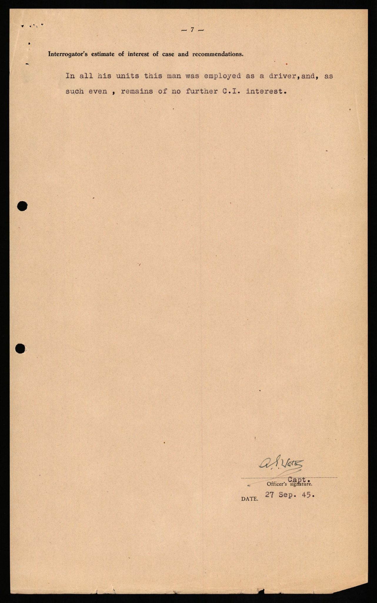 Forsvaret, Forsvarets overkommando II, AV/RA-RAFA-3915/D/Db/L0030: CI Questionaires. Tyske okkupasjonsstyrker i Norge. Tyskere., 1945-1946, p. 343