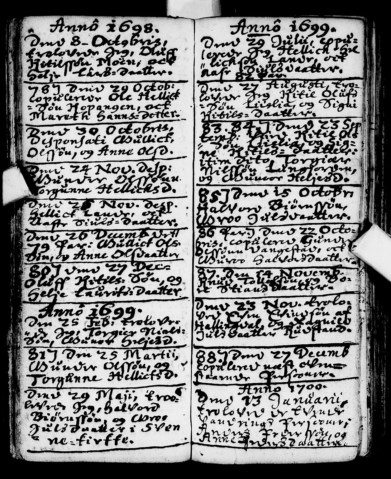 Flesberg kirkebøker, SAKO/A-18/F/Fa/L0001: Parish register (official) no. I 1, 1688-1725