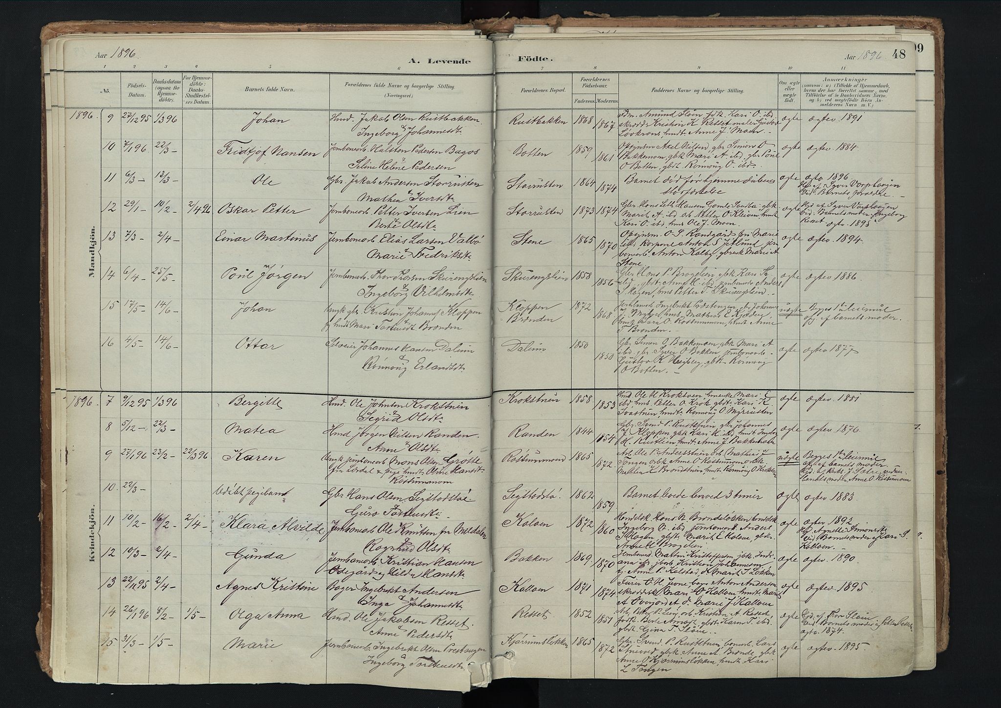 Nord-Fron prestekontor, SAH/PREST-080/H/Ha/Haa/L0003: Parish register (official) no. 3, 1884-1914, p. 48