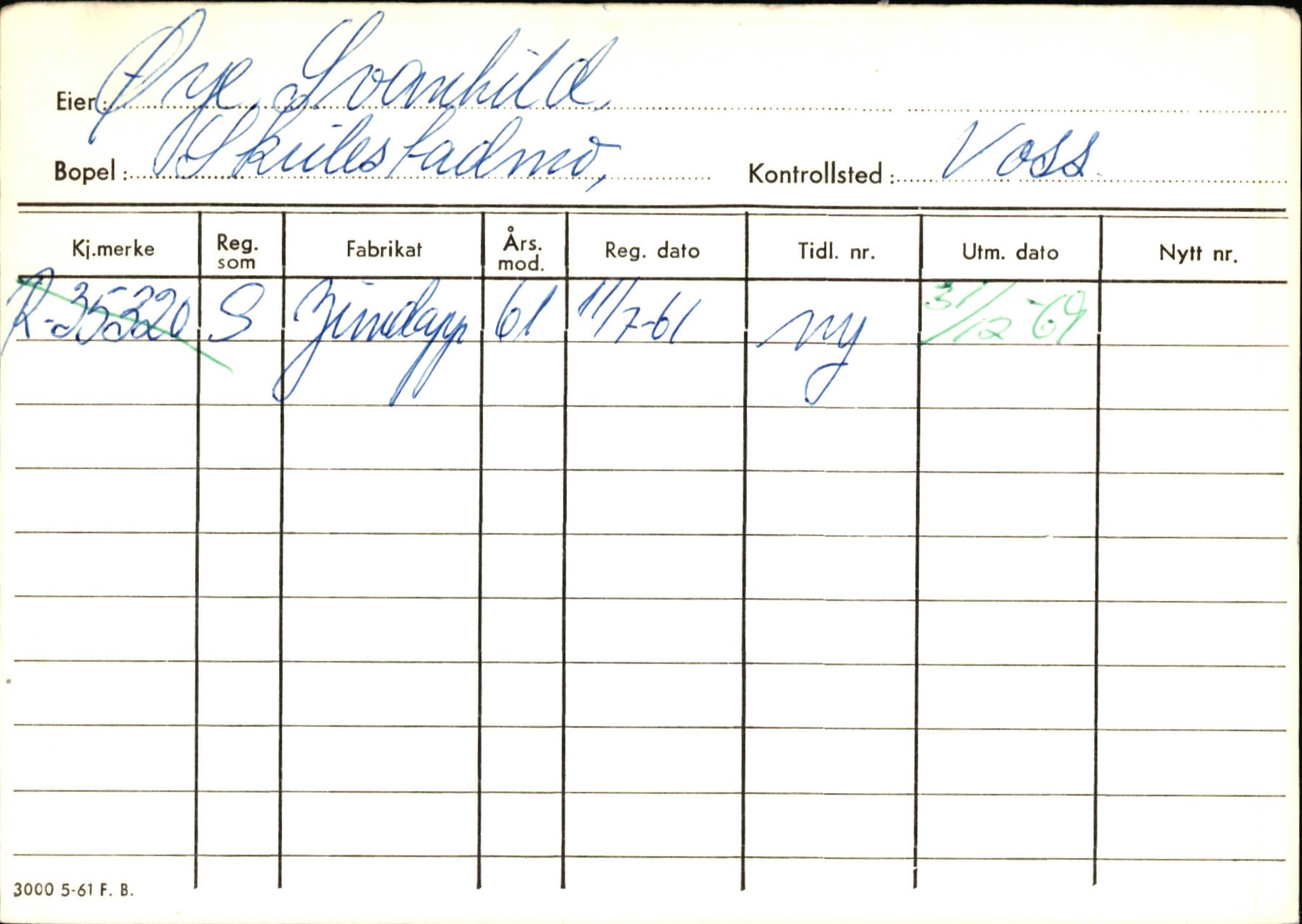 Statens vegvesen, Hordaland vegkontor, AV/SAB-A-5201/2/Ha/L0062: R-eierkort Ø-Å, 1920-1971, p. 31