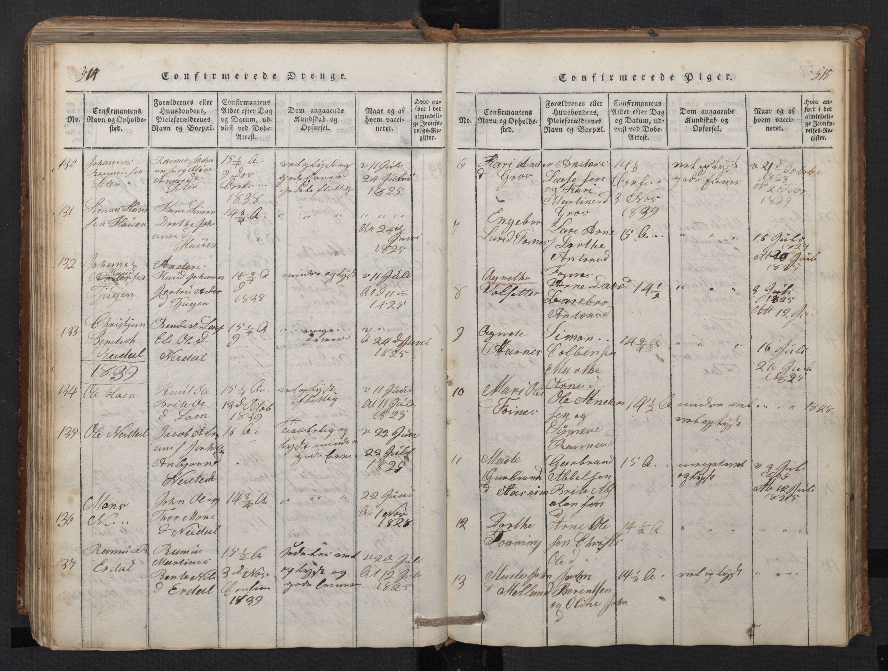 Stryn Sokneprestembete, SAB/A-82501: Parish register (copy) no. A 1, 1816-1844, p. 514-515