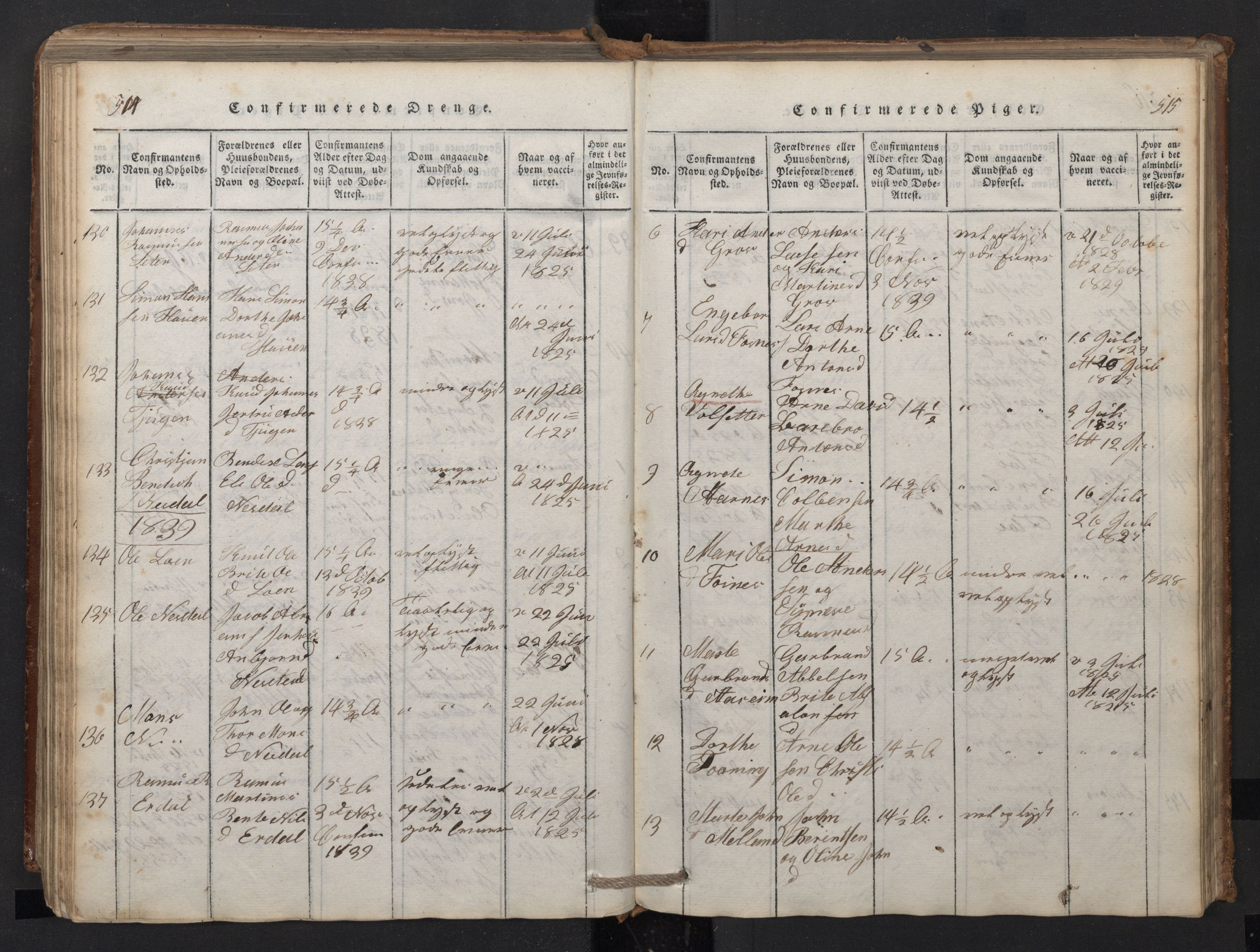 Stryn Sokneprestembete, AV/SAB-A-82501: Parish register (copy) no. A 1, 1816-1844, p. 514-515